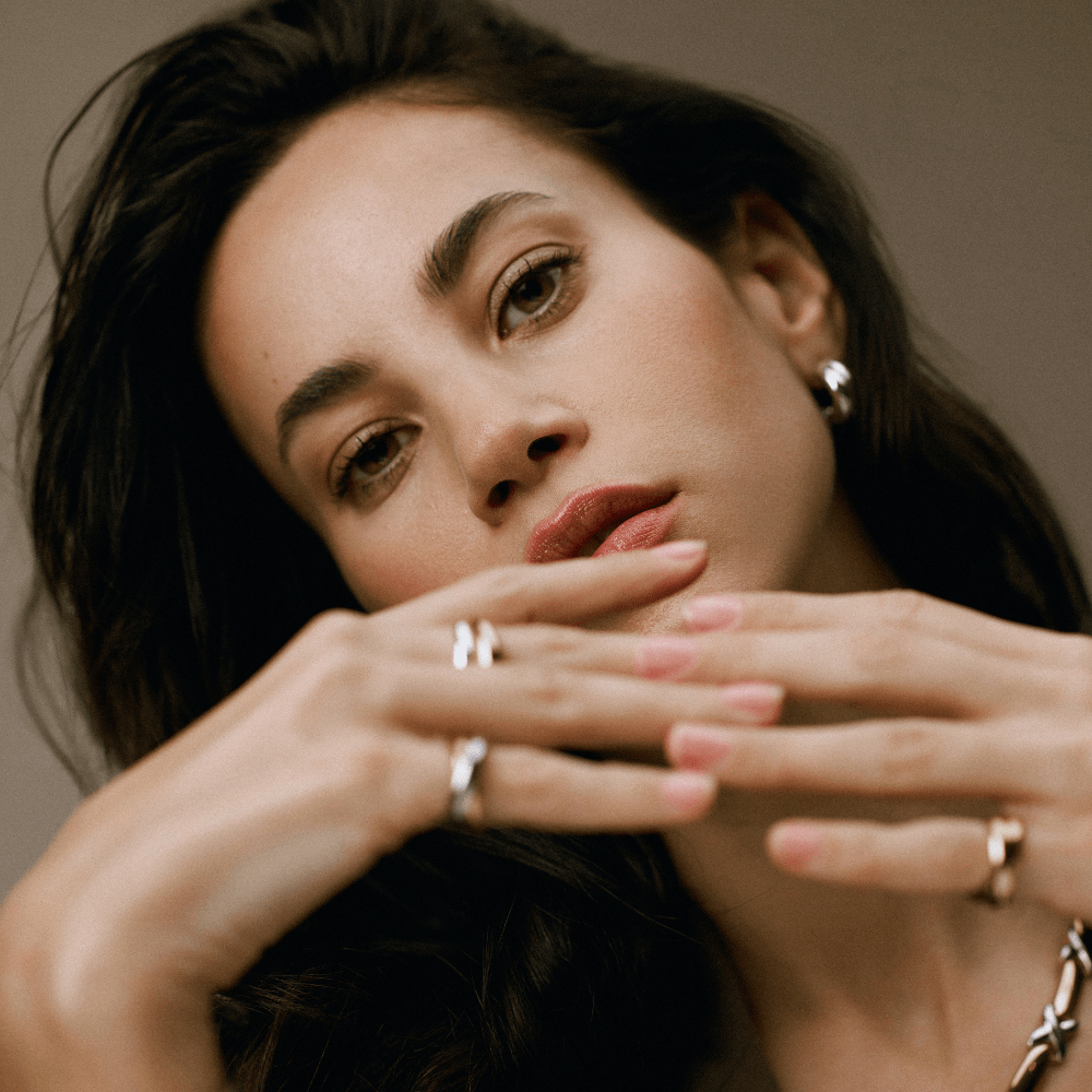 LUXE Polished Crossover Hoop Earrings - Silver