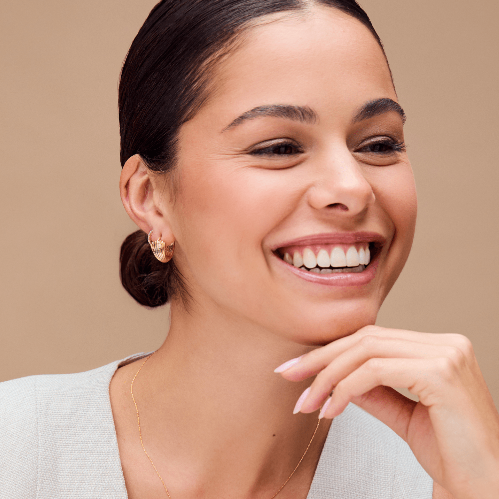 Textured Fan Small Hoop Earrings