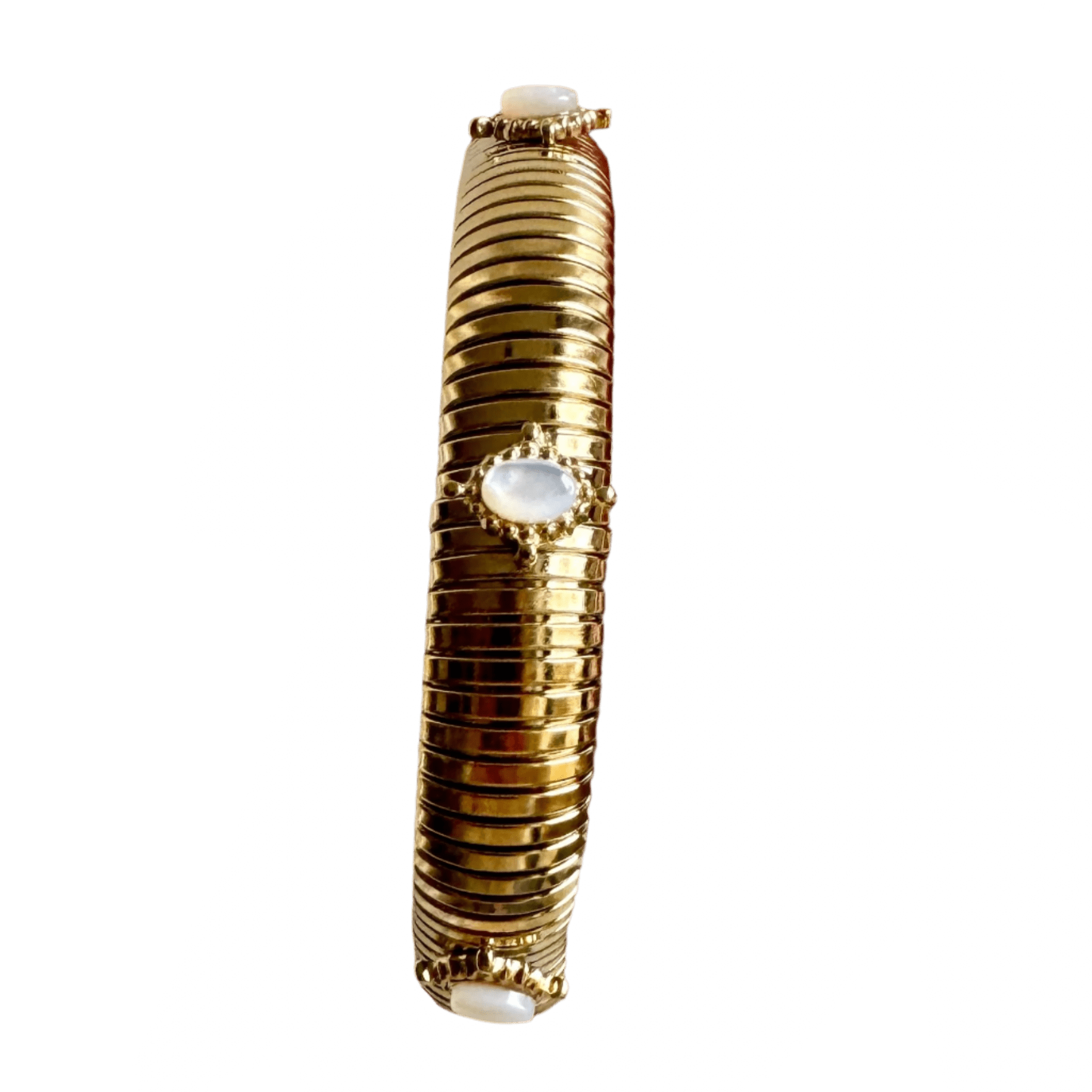 Small Mother Of Pearl Gold Omega Bracelet