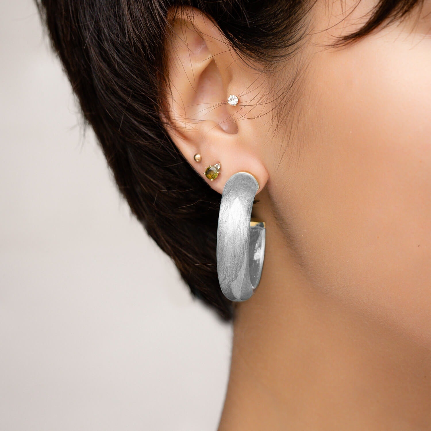 Small Pixie Silver Illusion Hoop Earrings