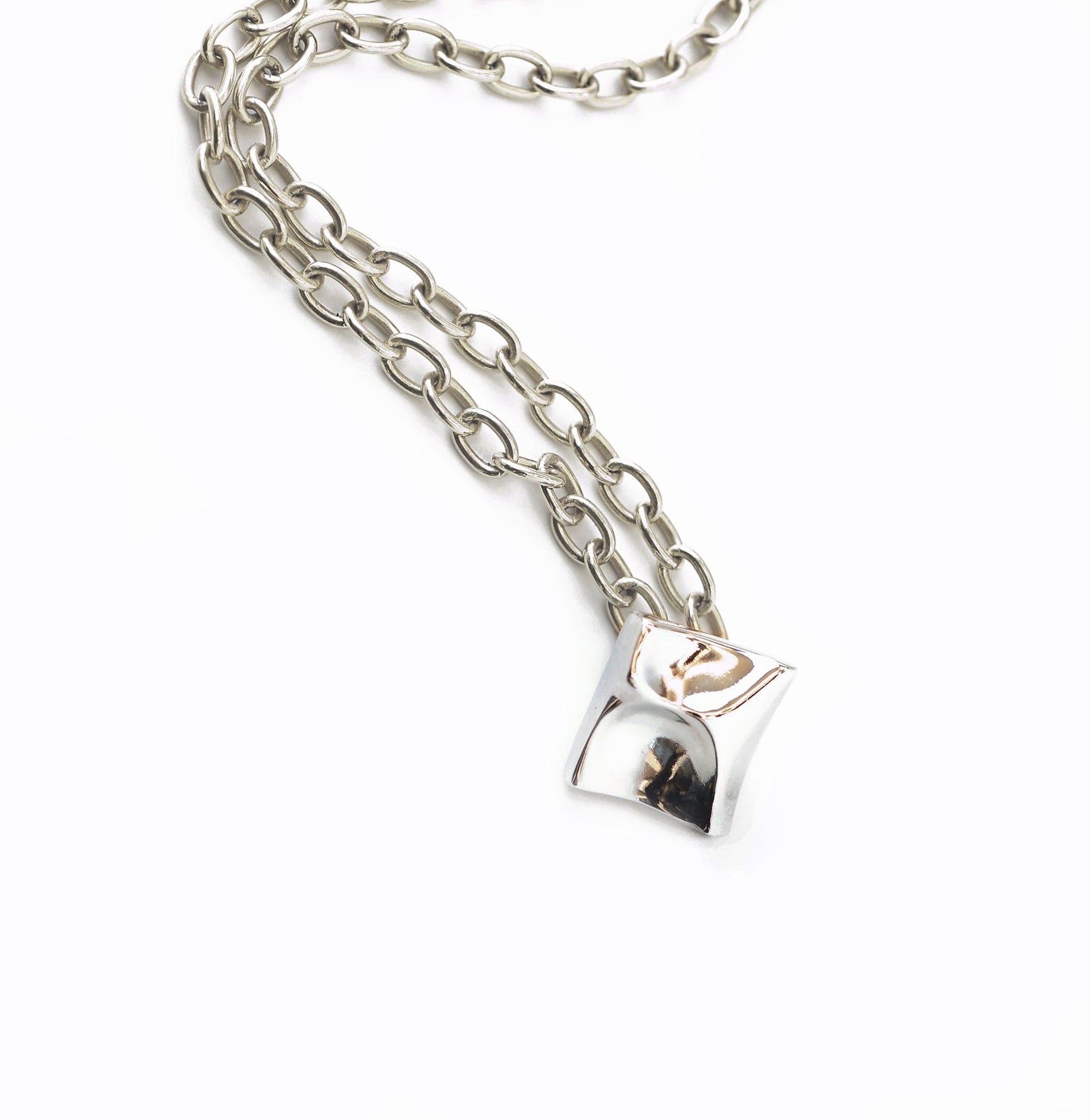 Small Power Kiss Pendant Necklace - Silver
