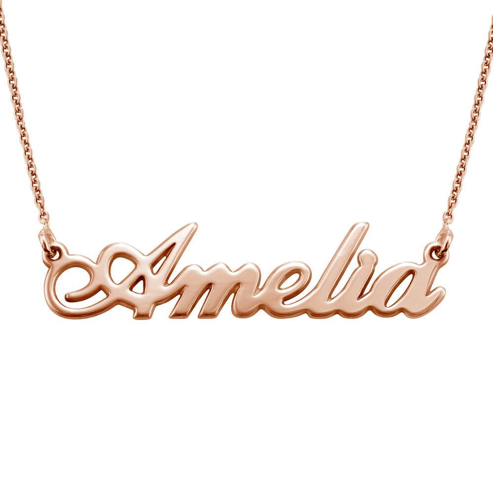Hollywood Small Name Necklace in 18k Rose Vermeil