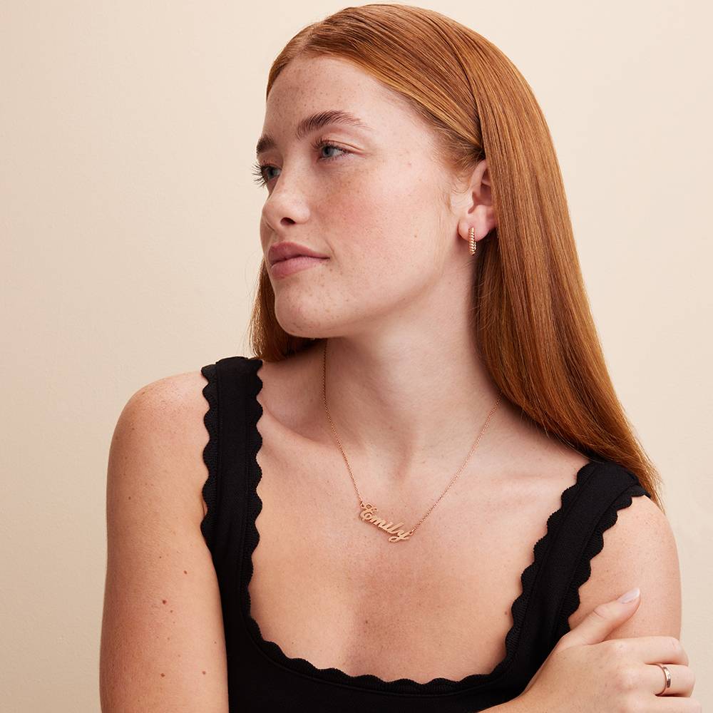 Hollywood Small Name Necklace in 18k Rose Vermeil