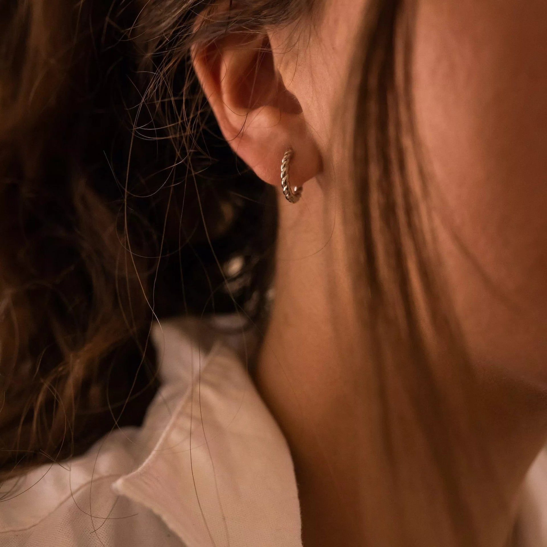 Small Silver Thin Hoop Earrings