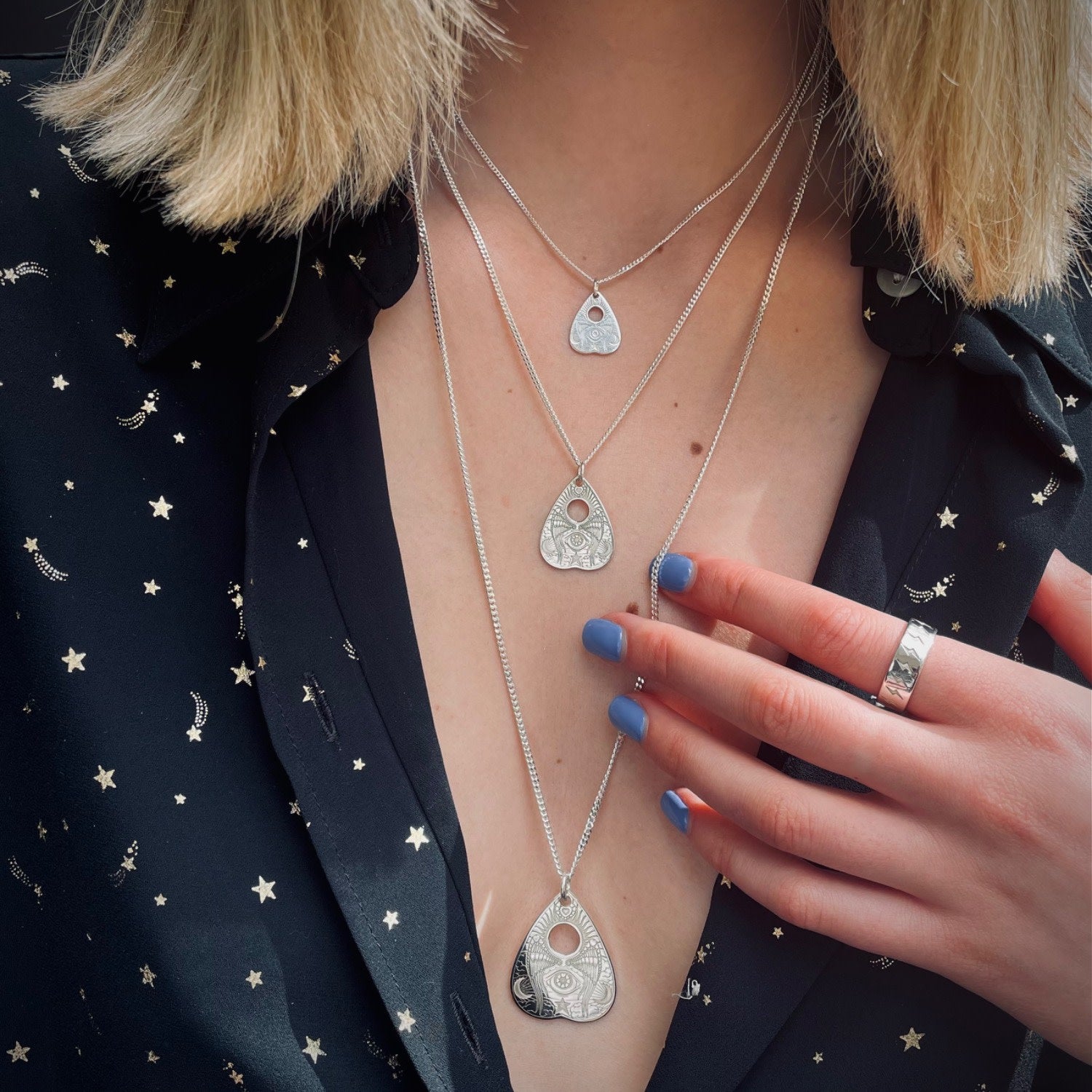 Small Sterling Silver Angle Wings Planchette