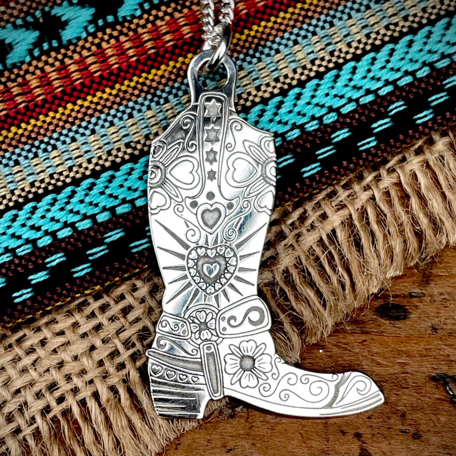 Small Sterling Silver Cowboy Boot