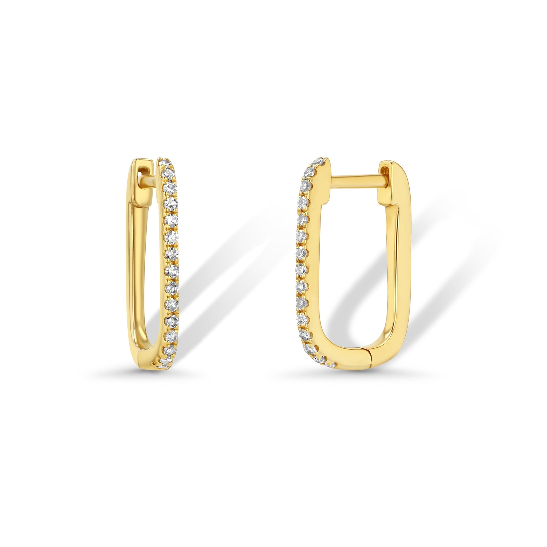 Small U-Shaped Diamond Earrings