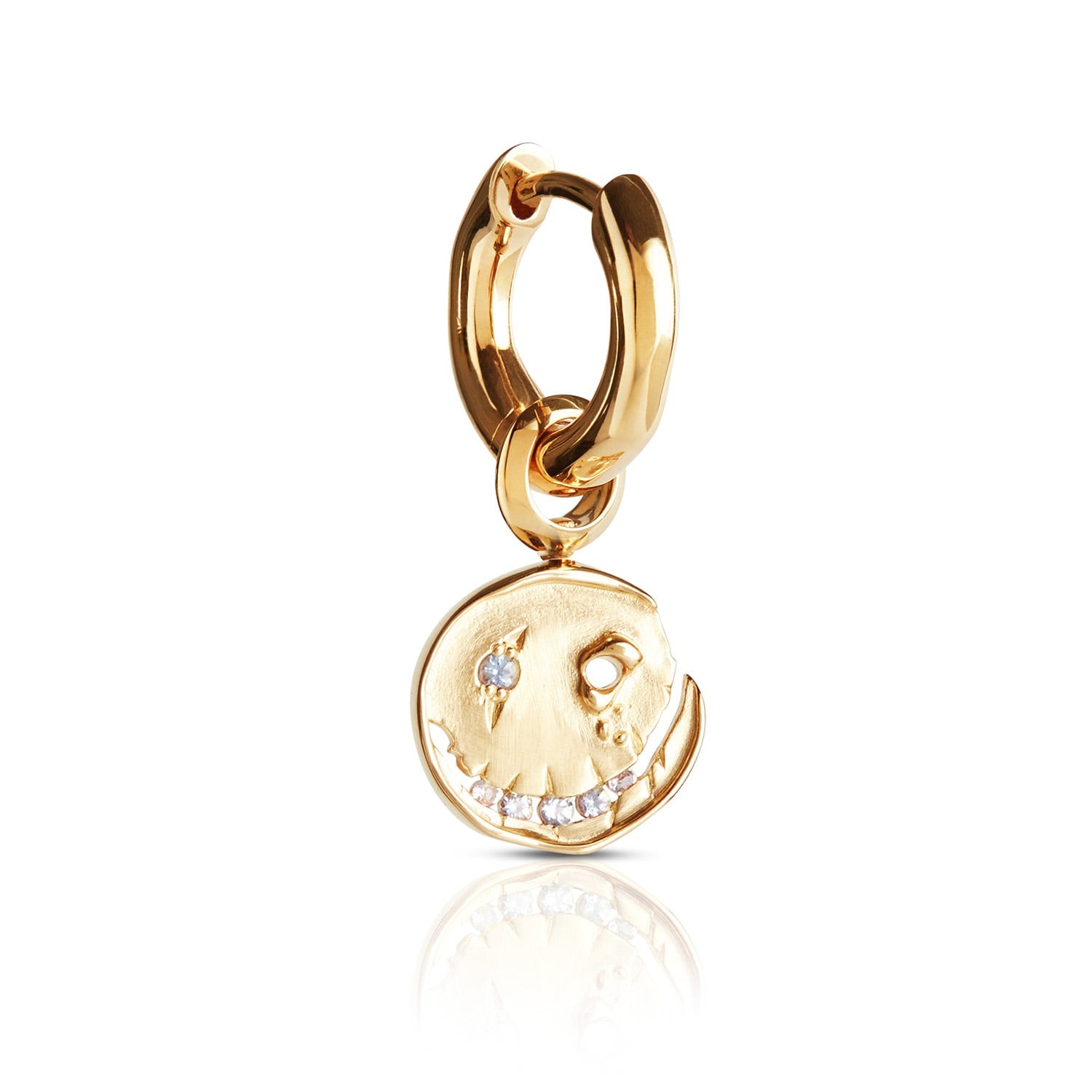 Smile Hoop Earrings – December – Tanzanite – Gold Plated
