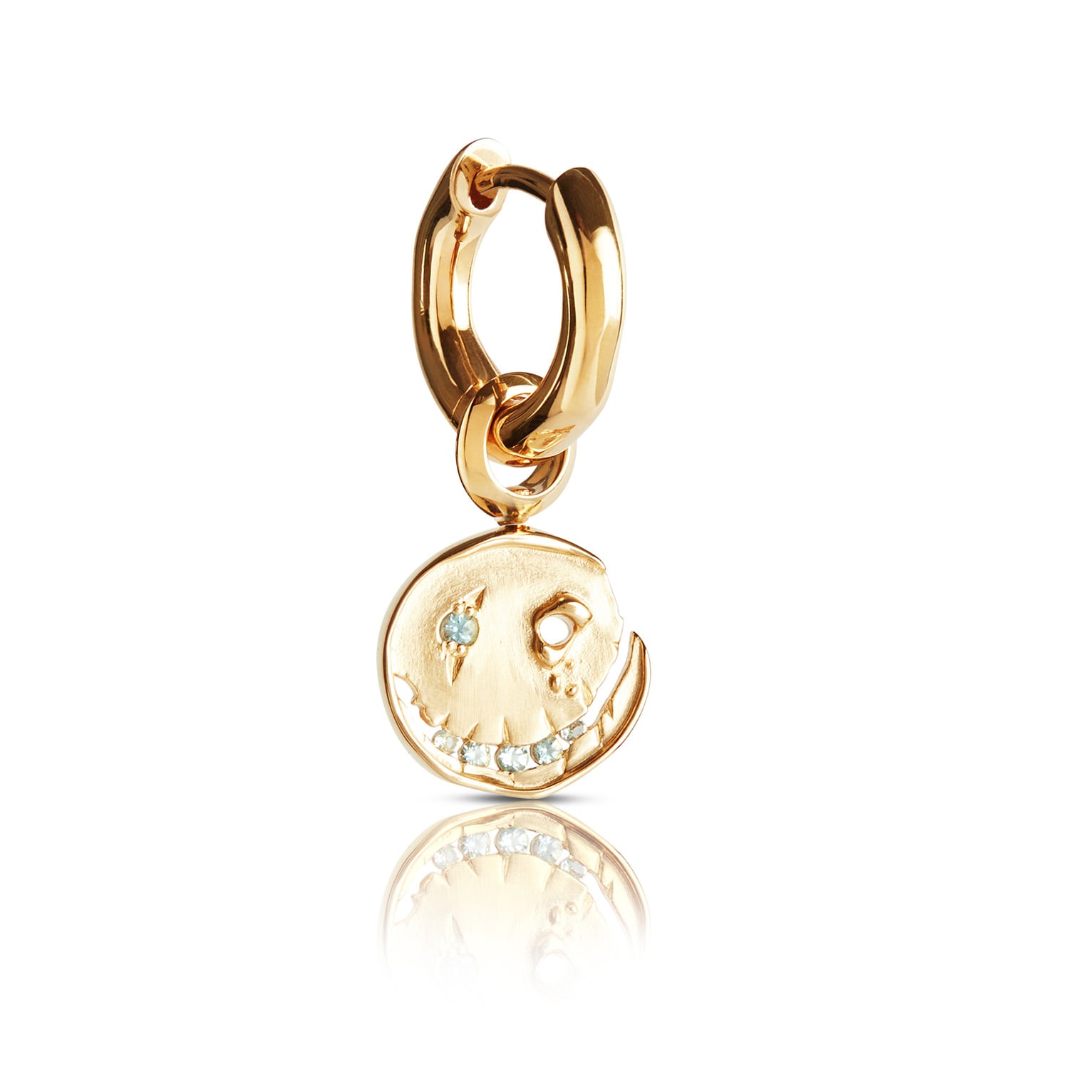 Smile Hoop Earrings – November – Topaz – Gold Plated
