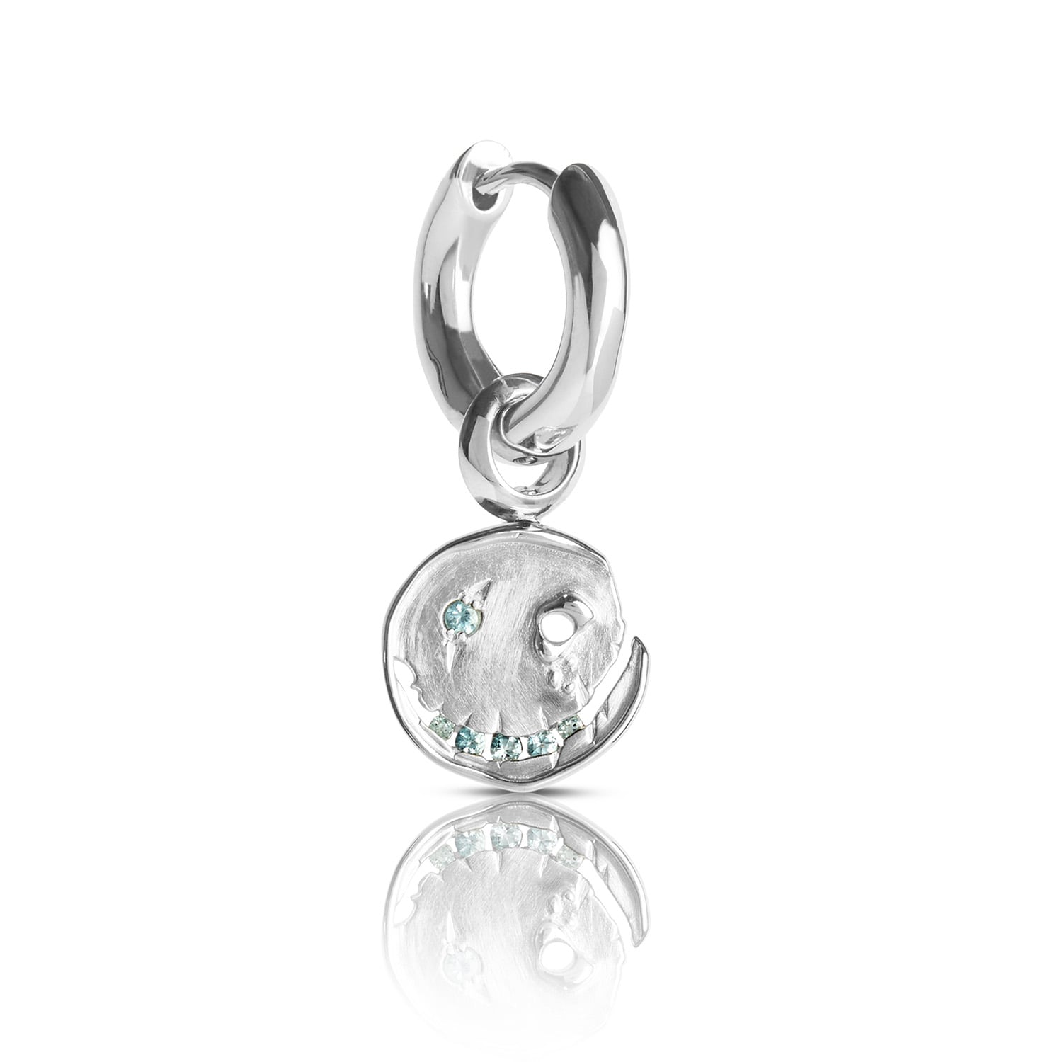 Smile Hoop Earrings – November – Topaz – Silver
