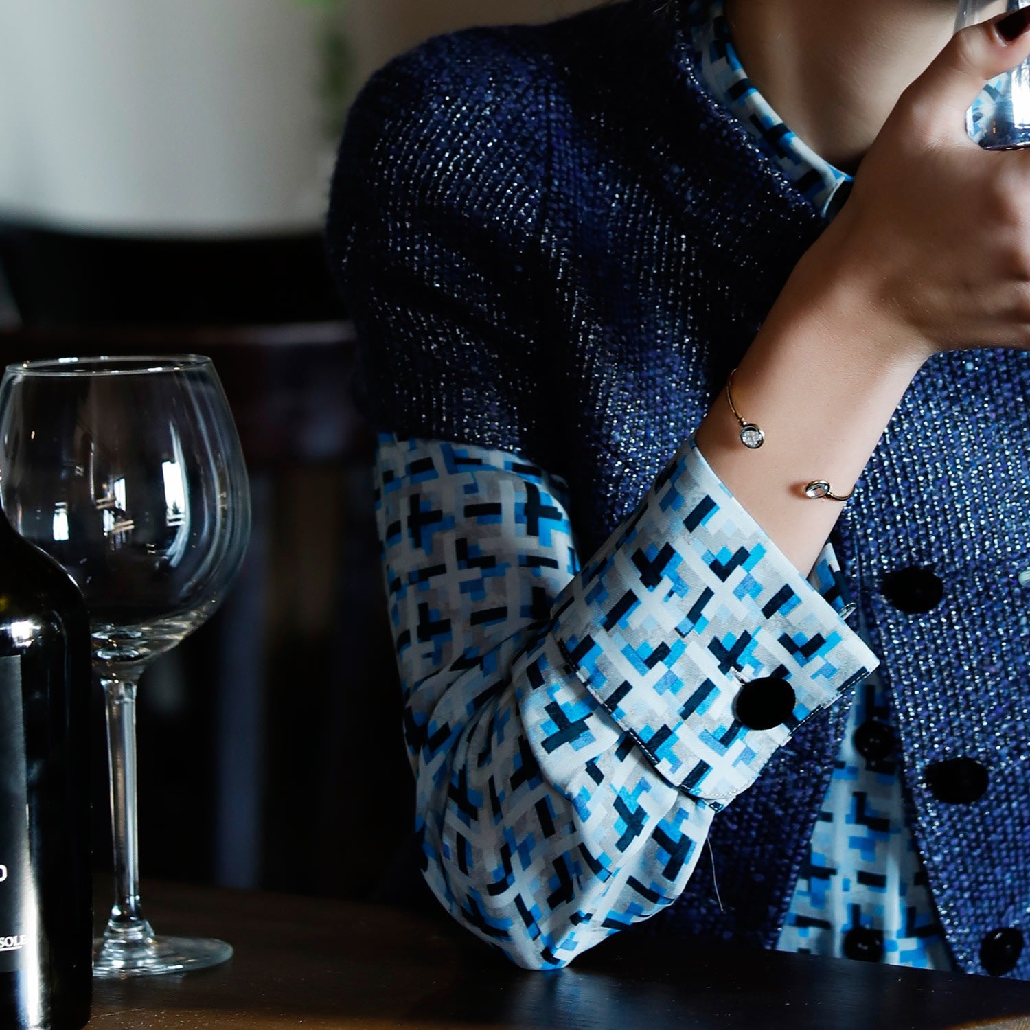 Brio Sky Blue Topaz Gold Vermeil Cuff Bracelet