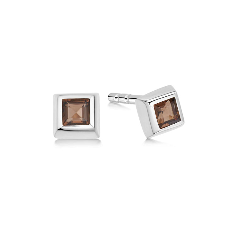 smokey-quartz-stud-earrings-sterling-silver-daisy-london