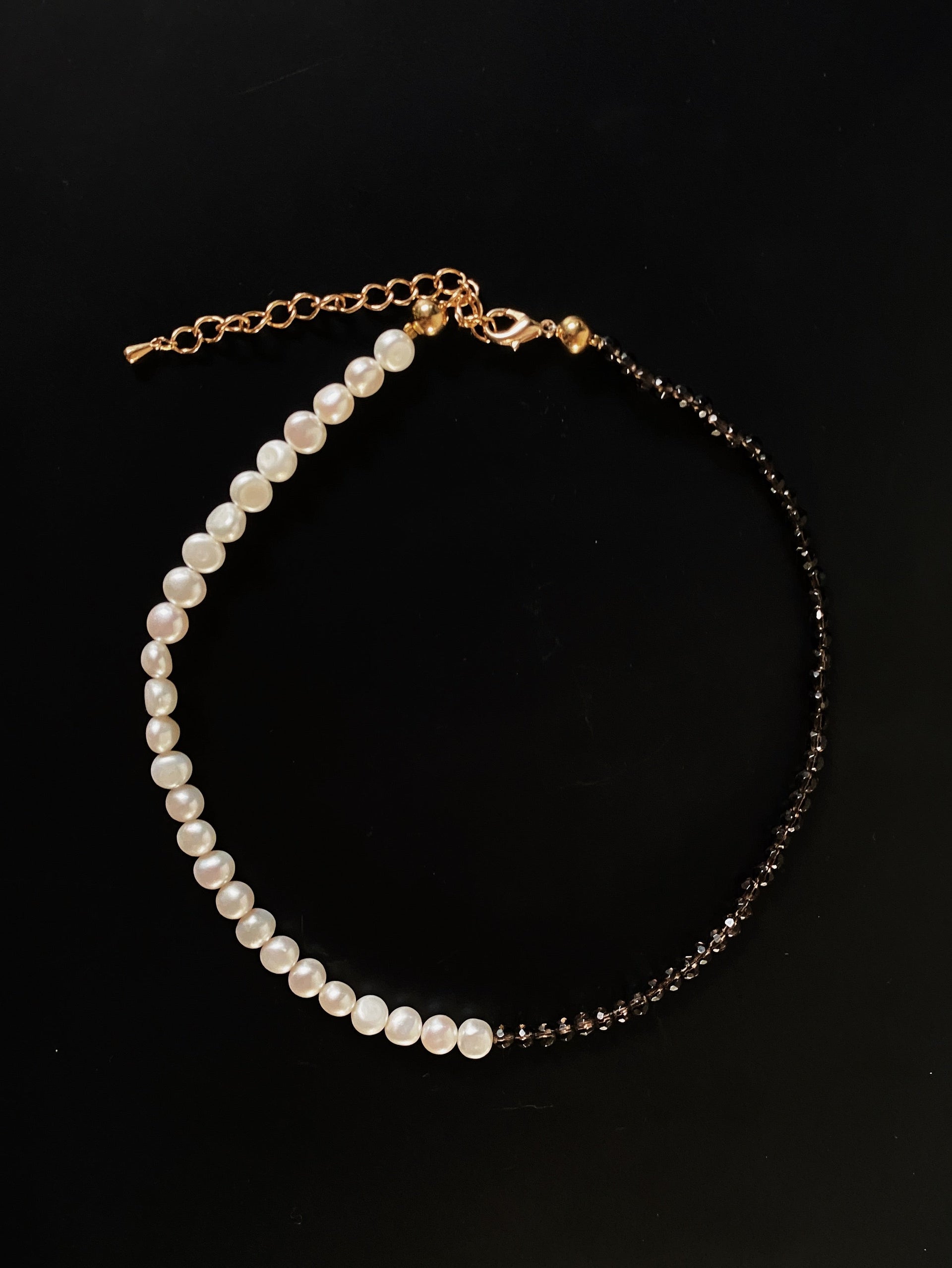Smoky Quartz & Baroque Pearl Necklace