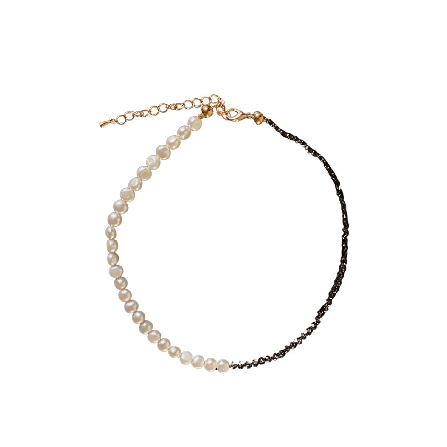 Smoky Quartz & Baroque Pearl Necklace