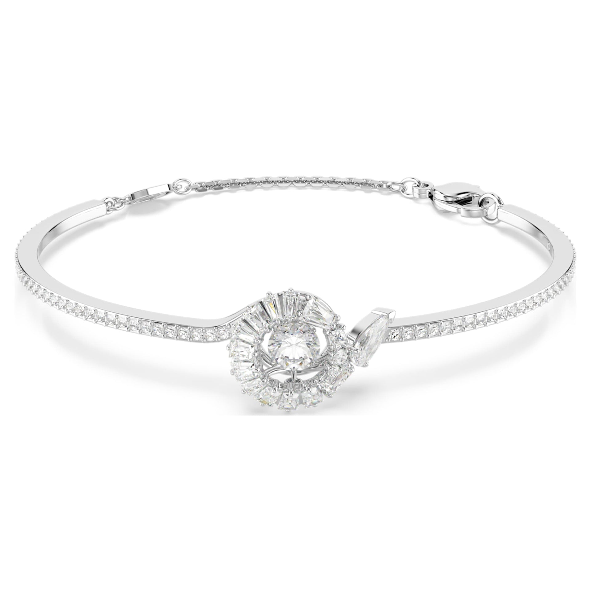 SNAKE BRACELET MIXED CUTS YEAR OF THE SNAKE WHITE RHODIUM PLATED