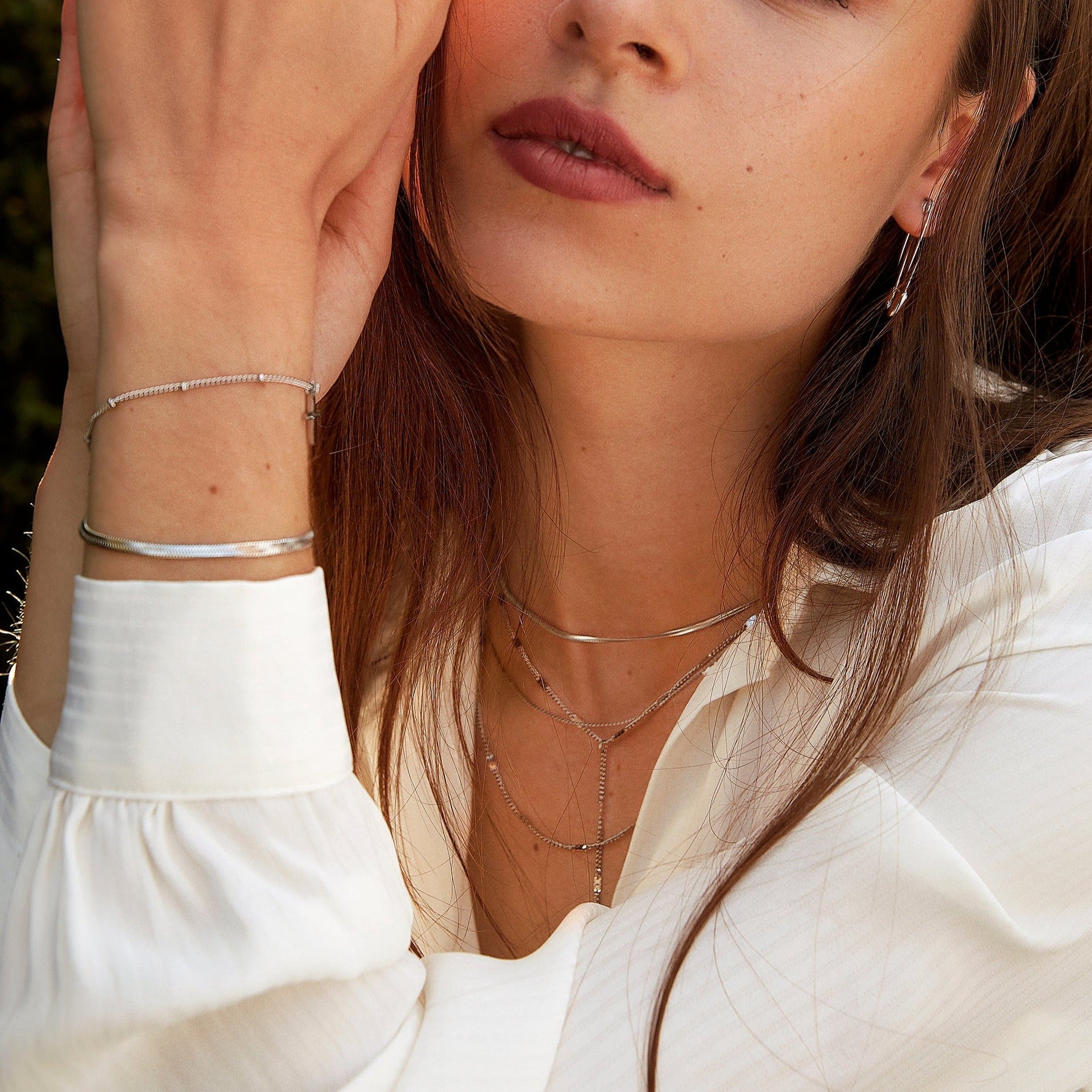 Snake Chain Bracelet Silver