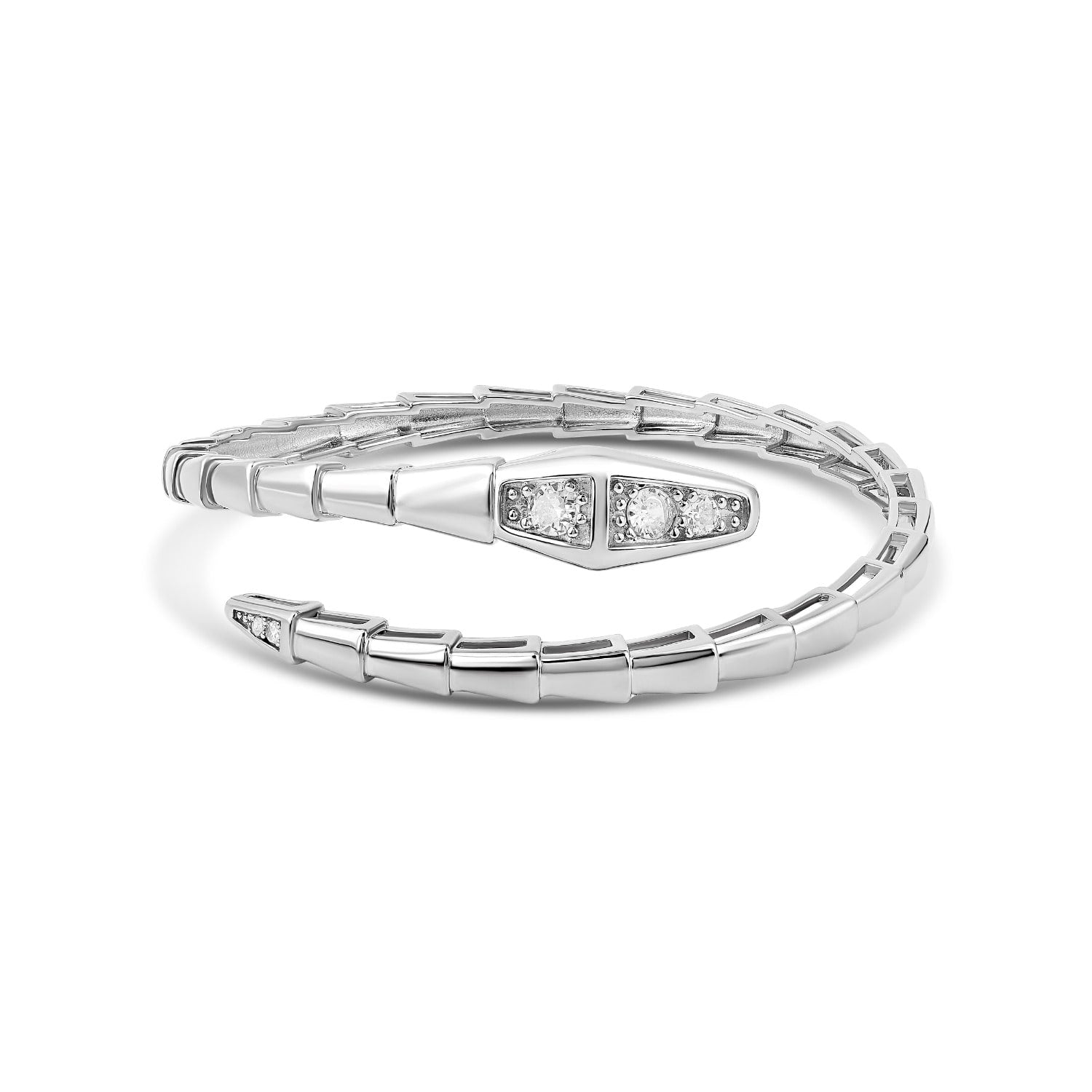 Snake Flexible Bangle - Silver