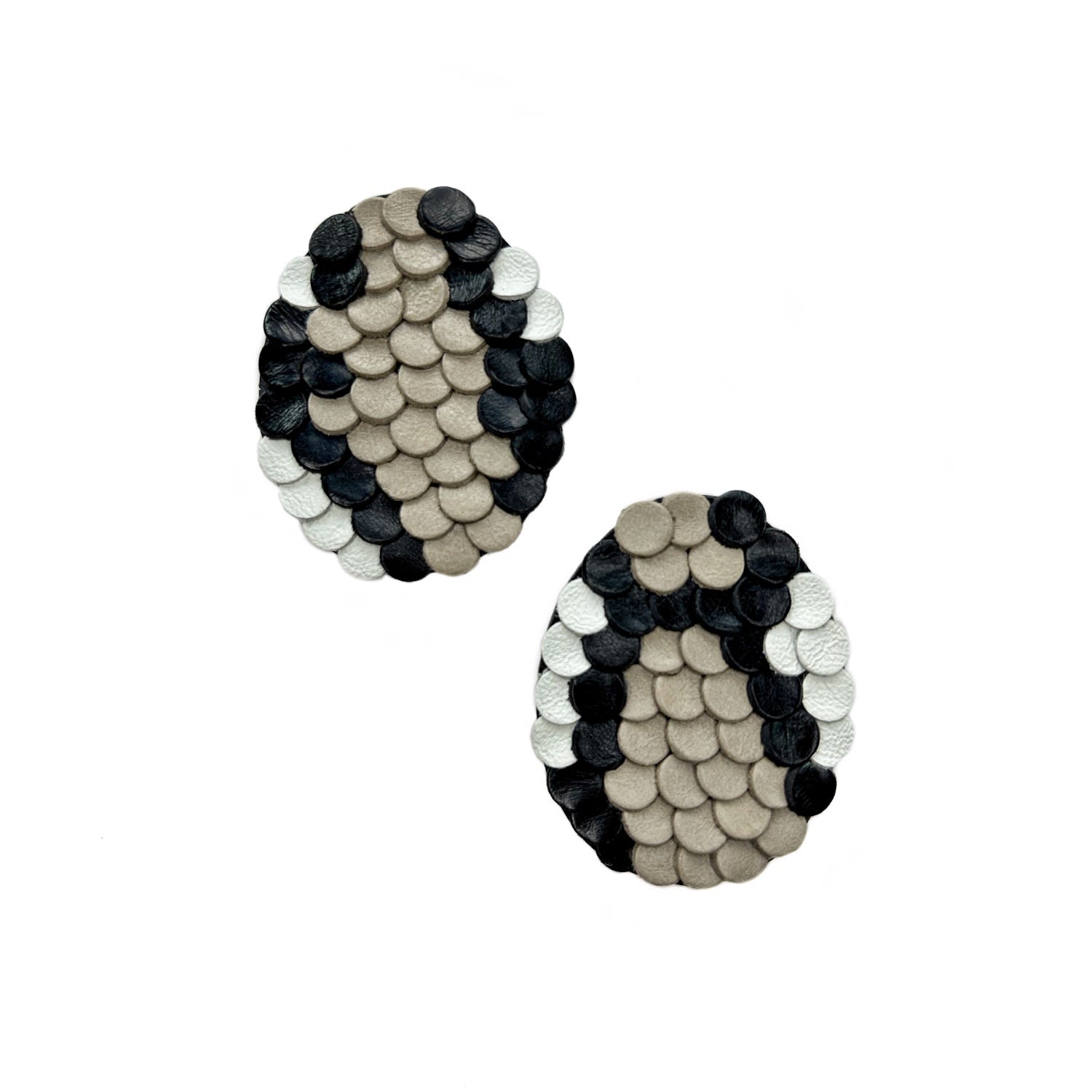 Snake Pattern Leather Earrings