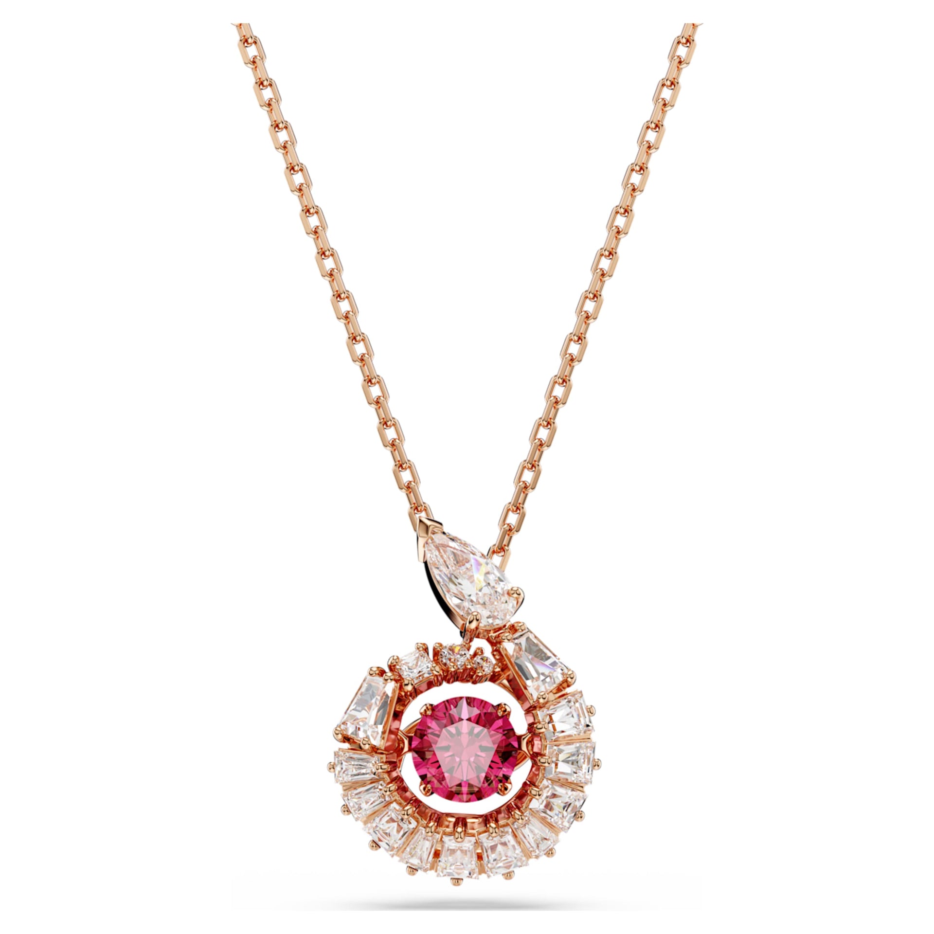 SNAKE PENDANT MIXED CUTS YEAR OF THE SNAKE RED ROSE GOLD TONE PLATED
