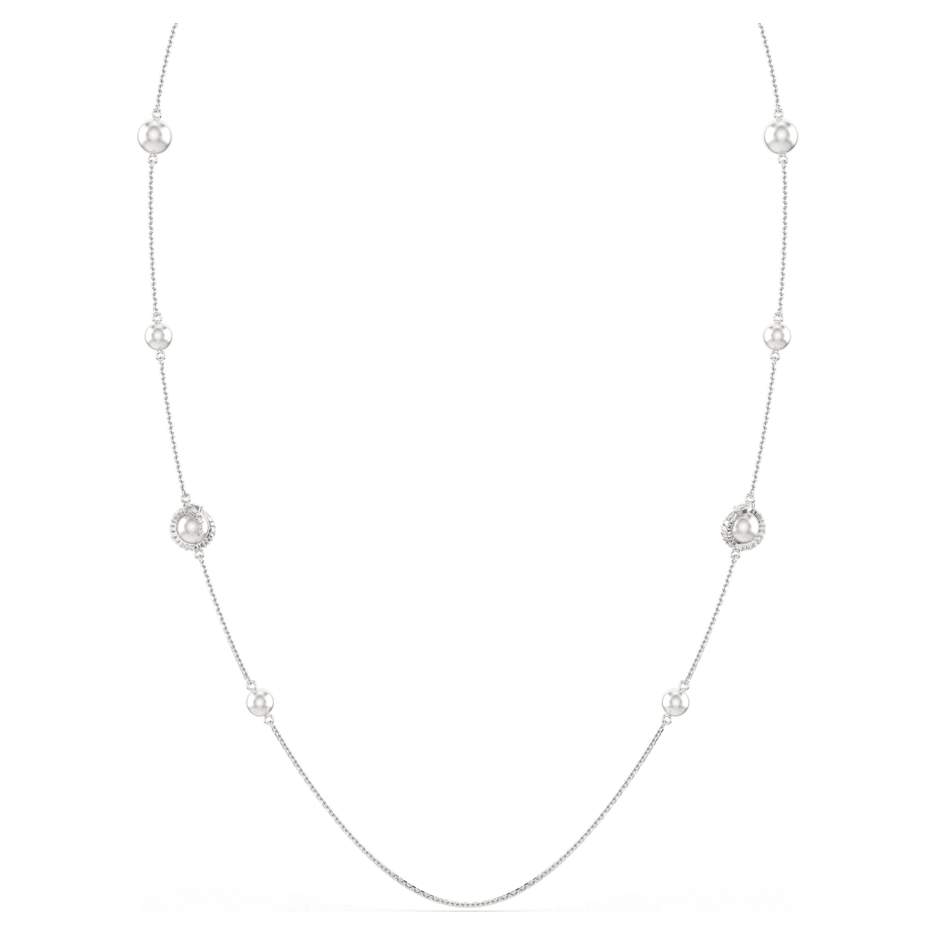SNAKE STRANDAGE CRYSTAL PEARL MIXED CUTS YEAR OF THE SNAKE WHITE RHODIUM PLATED