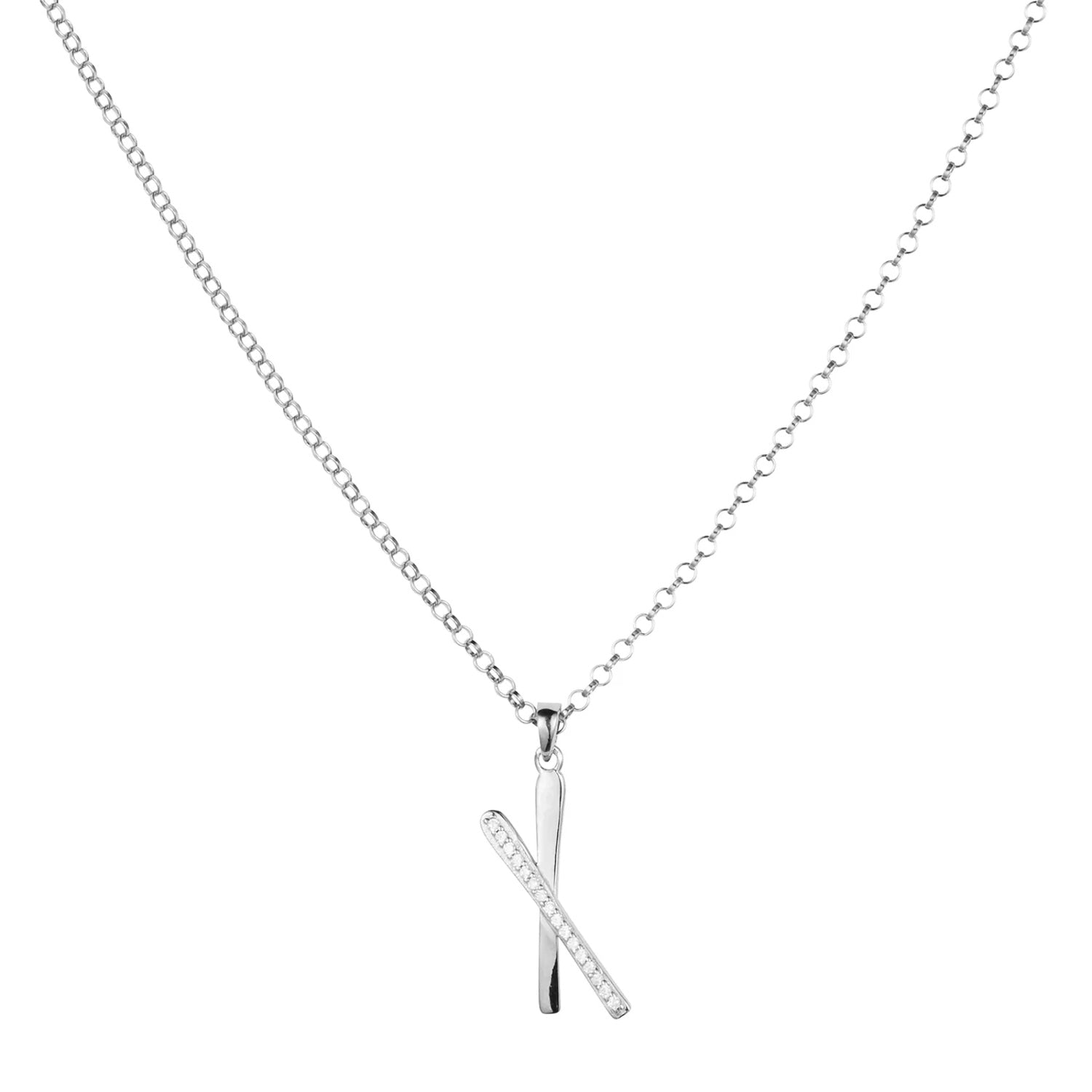 Snow Kiss Pendant Necklace - Sterling Silver & Cubic Zirconia