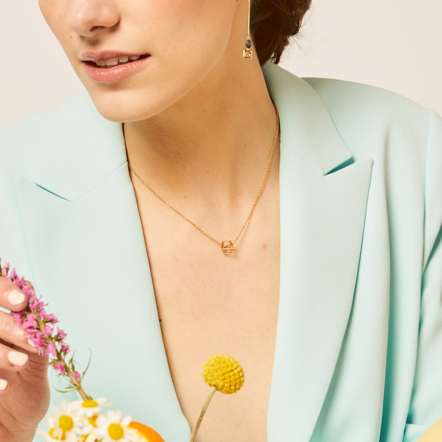 So We Won’t Forget Necklace - 18K Gold Vermeil Square Pendant Necklace