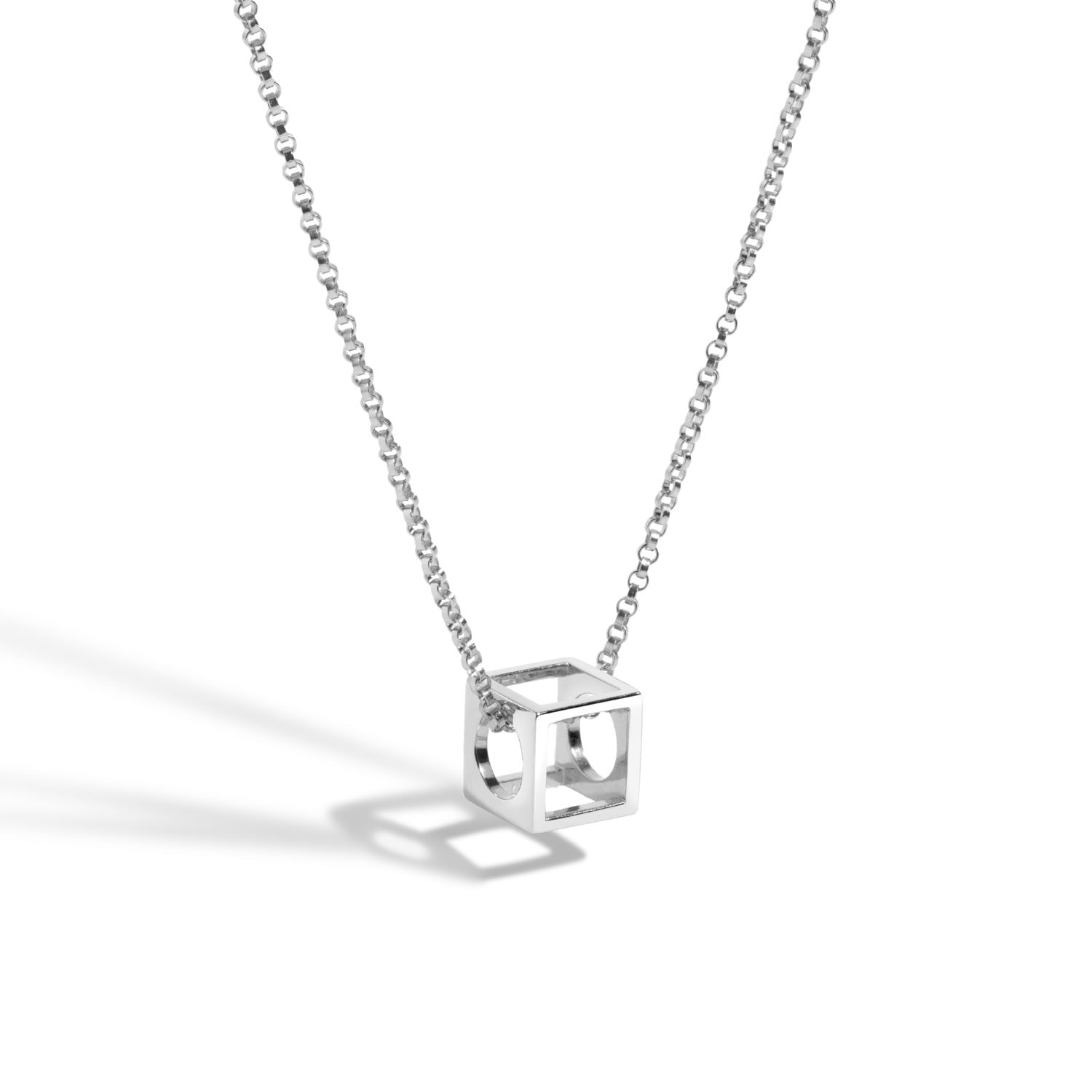 So We Won’t Forget Necklace - Sterling Silver Square Pendant Necklace