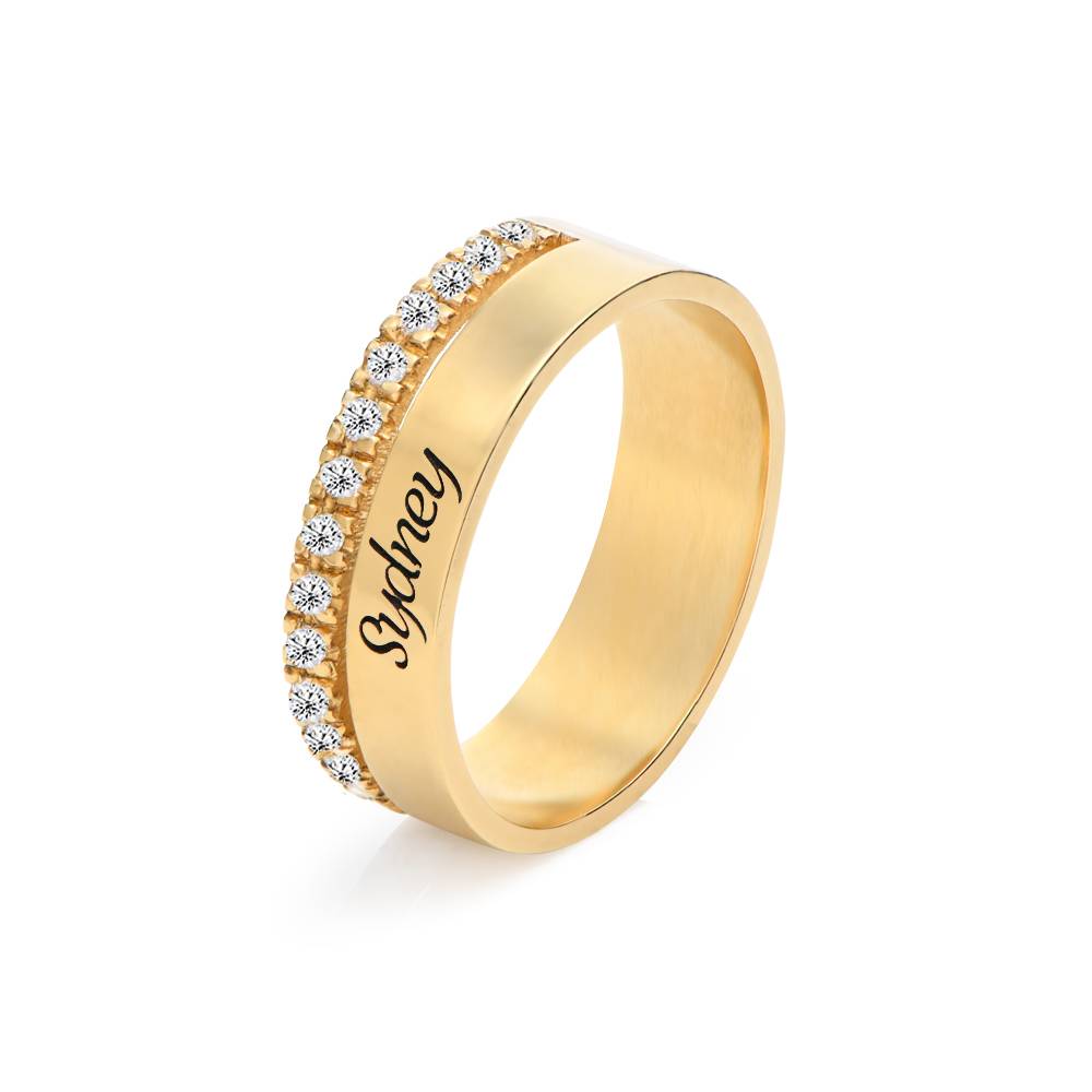 Sofia Double Band Ring with 0.15CT Diamonds in 18K Gold Vermeil