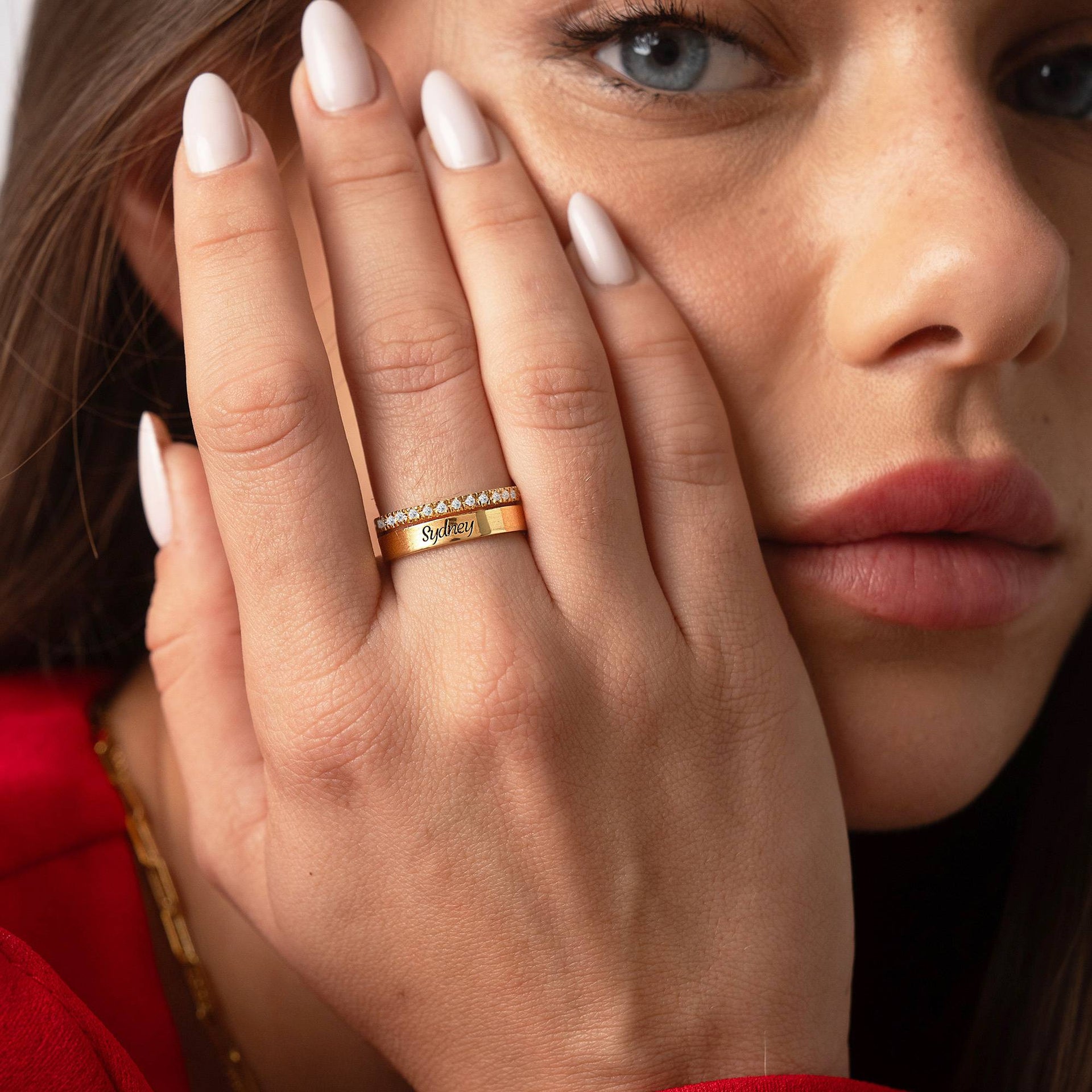 Sofia Double Band Ring with 0.15CT Diamonds in 18K Gold Vermeil
