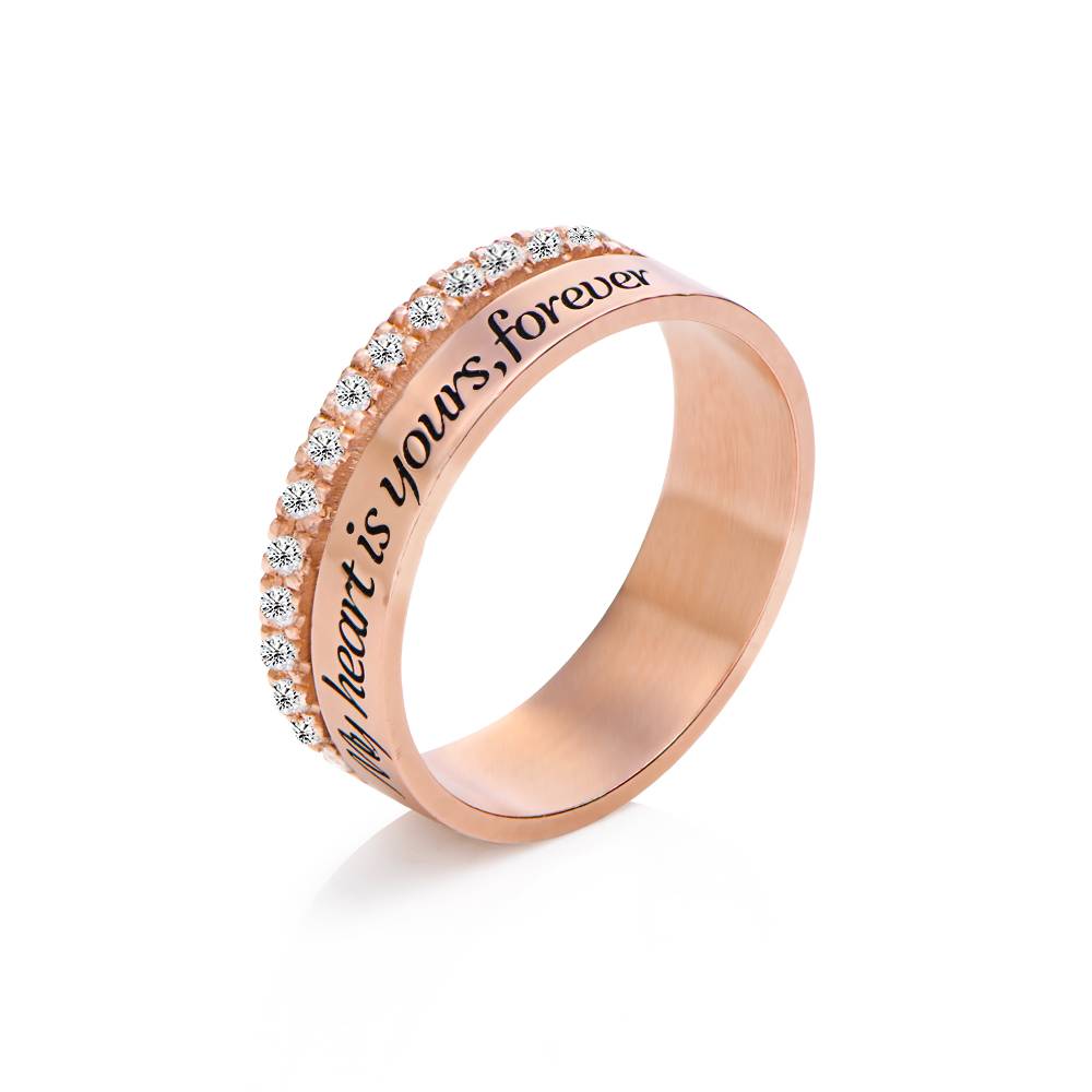 Sofia Double Band Ring with 0.15CT Diamonds in 18K Rose Gold Plating