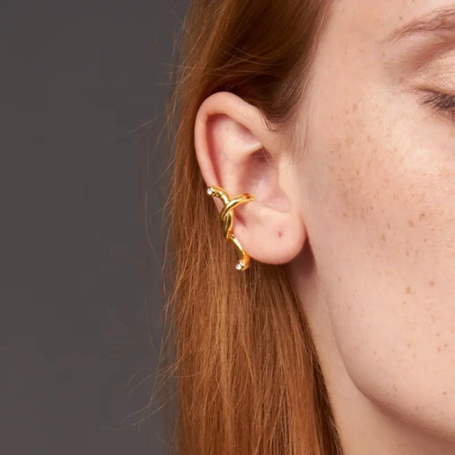 Soho Twist Ear Cuff Gold Unique No Piercing Earring