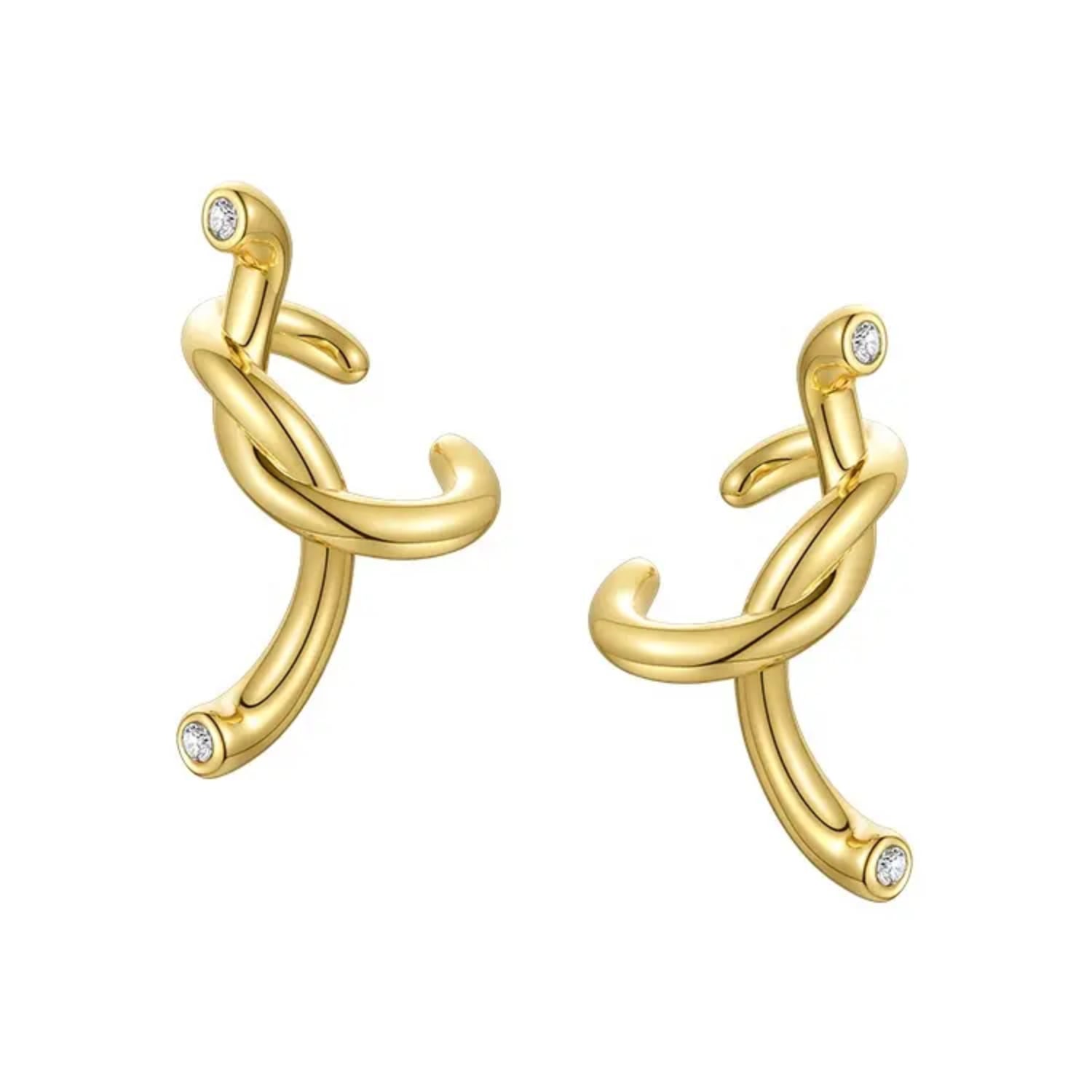 Soho Twist Ear Cuff Gold Unique No Piercing Earring