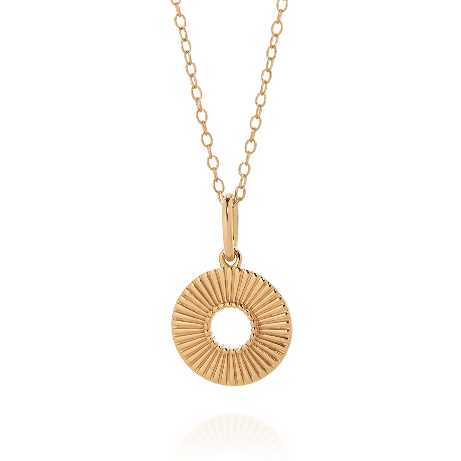 Solar Circle Necklace Gold Plated Sterling Silver