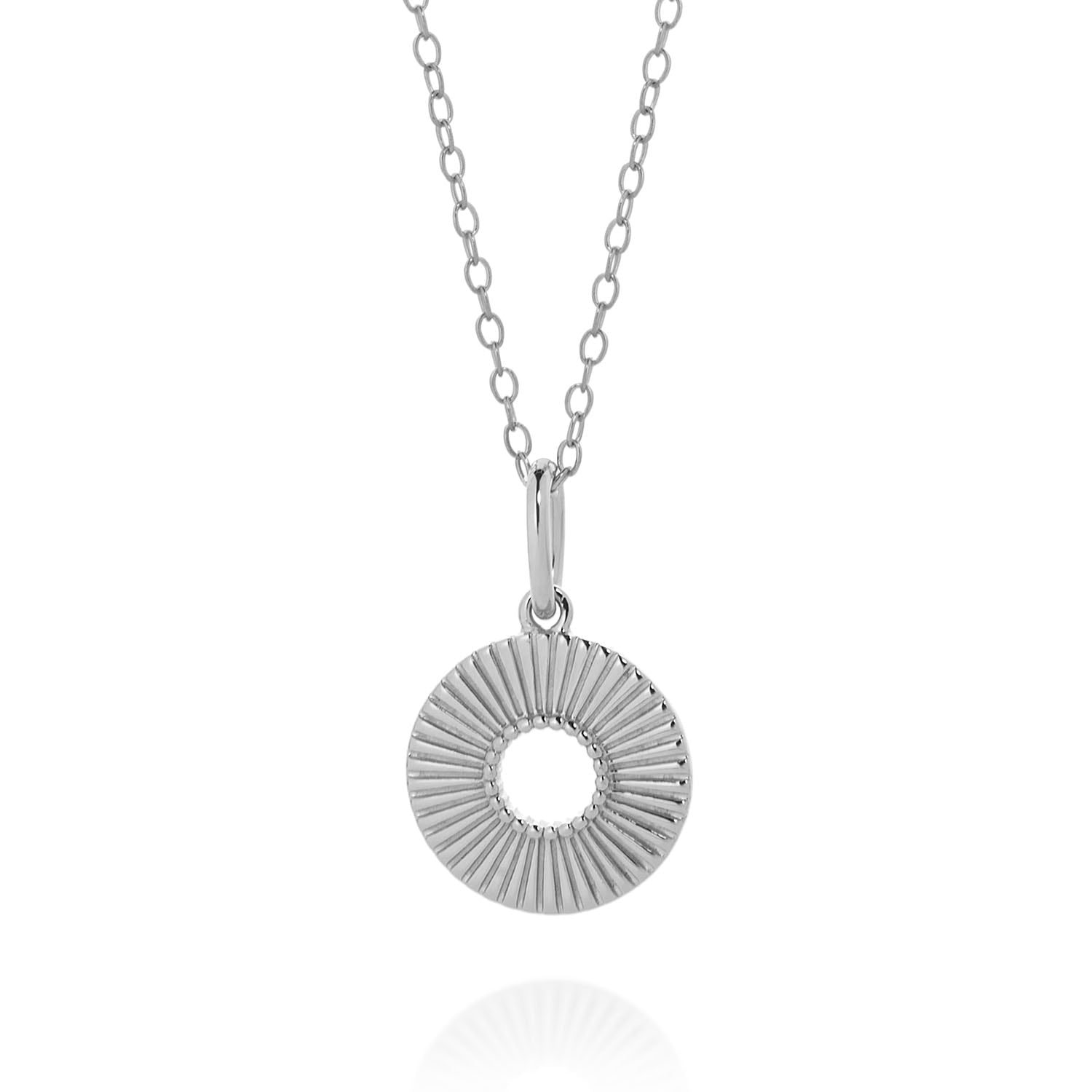Solar Circle Necklace Sterling Silver