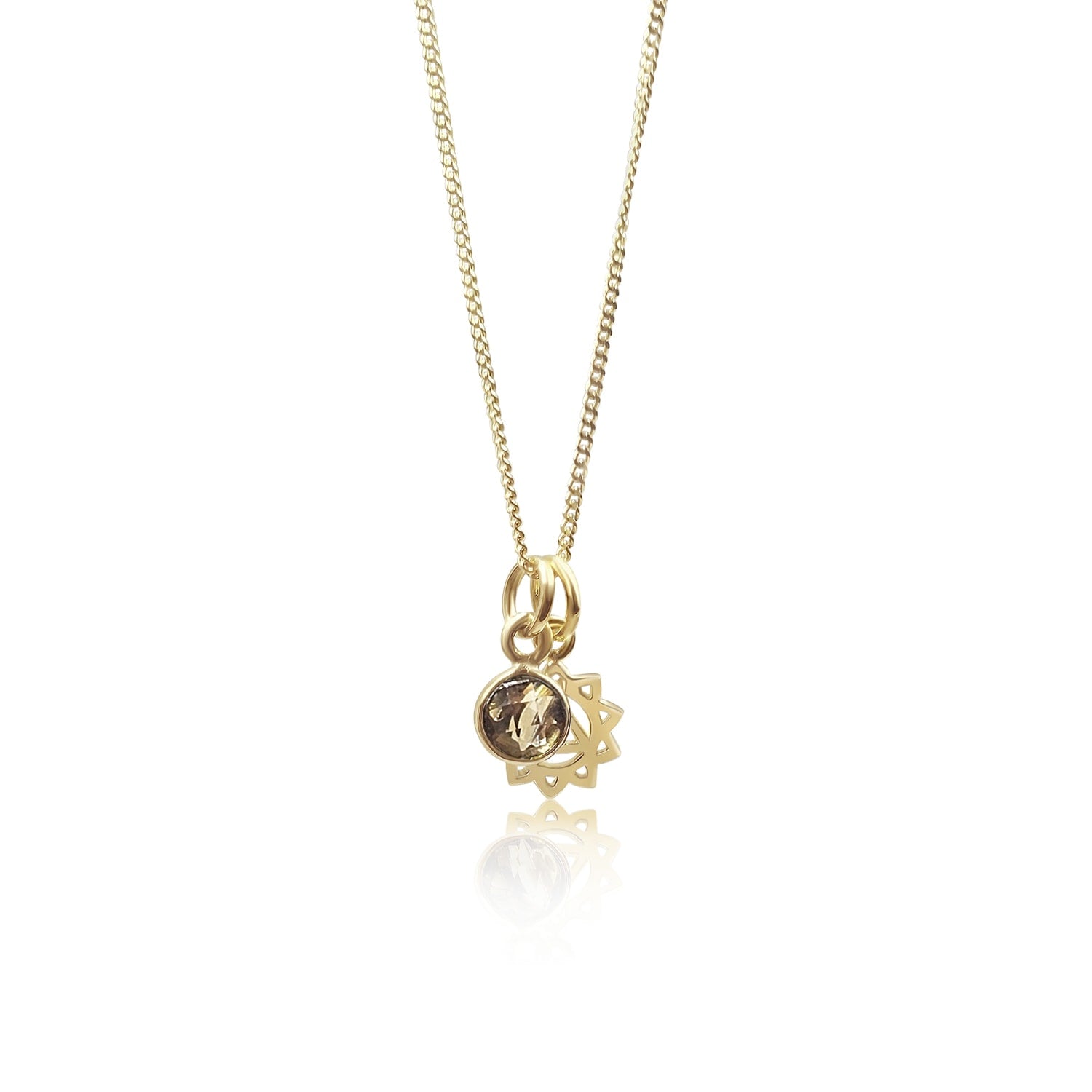 Solar Plexus Chakra/Manipura Chakra Charm Necklace In Gold Vermeil– Citrine
