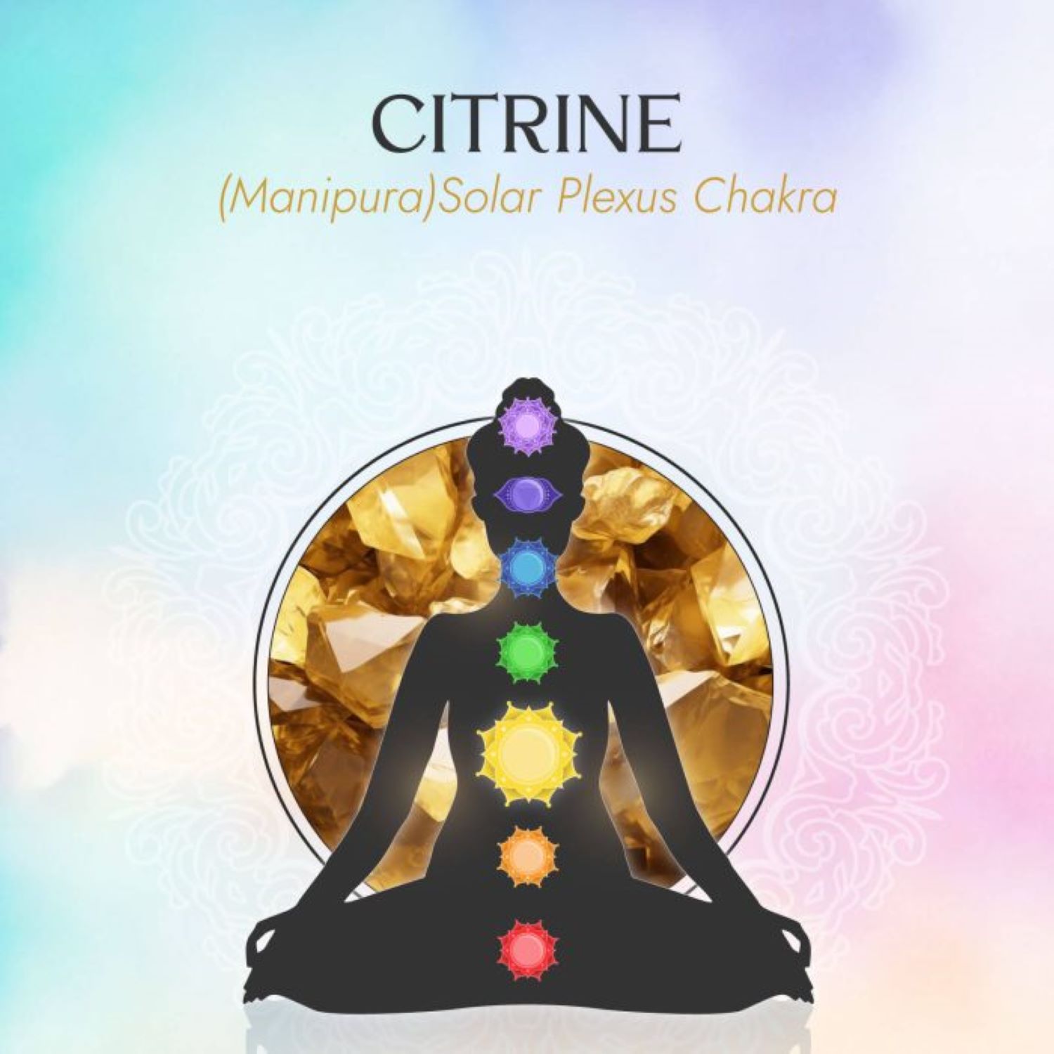 Solar Plexus Chakra/Manipura Chakra Charm Necklace In Gold Vermeil– Citrine