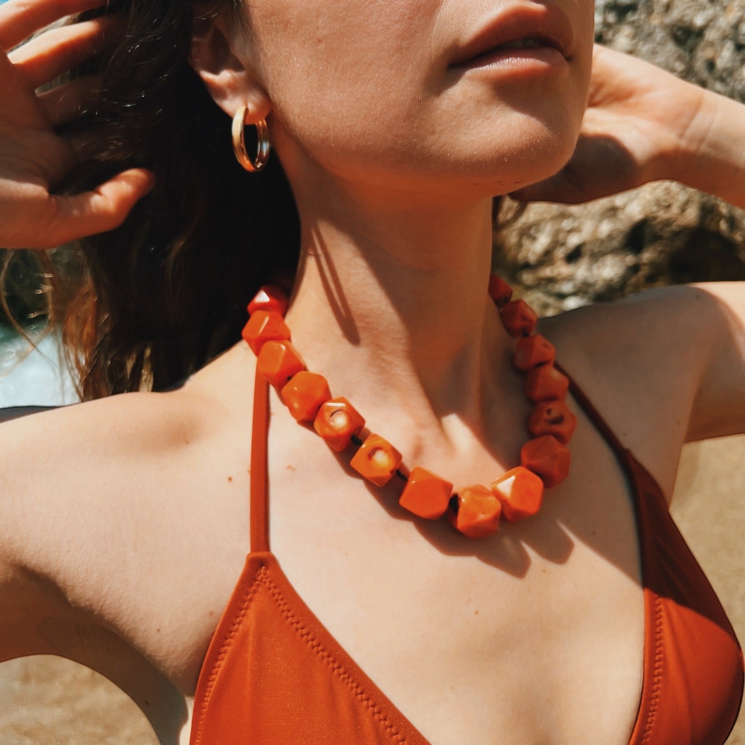 Solea Coral Gemstone Necklace