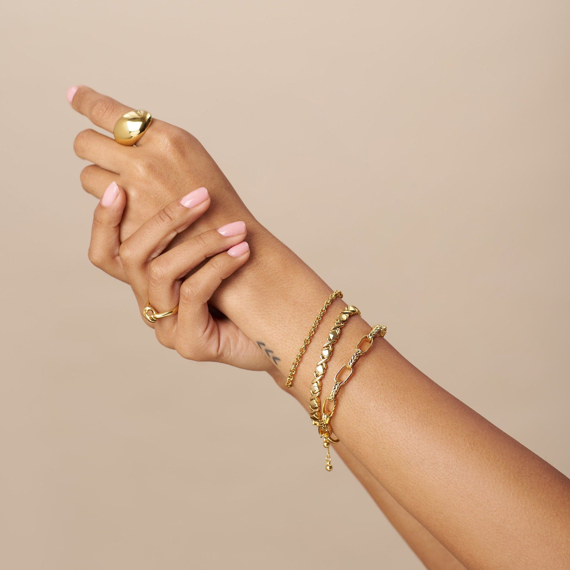 Solid Cross Metal Tennis Bracelet