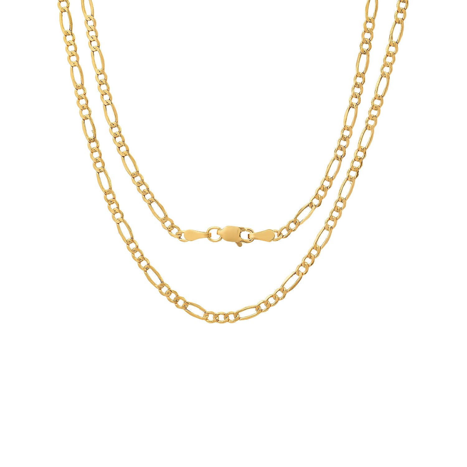 Solid Gold Figaro Chain Necklace