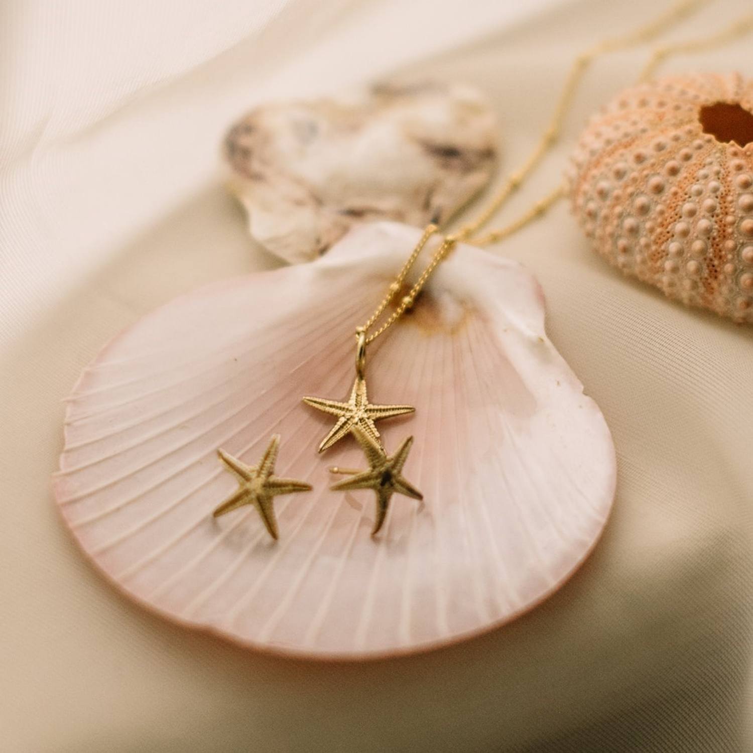 Solid Gold Starfish Necklace