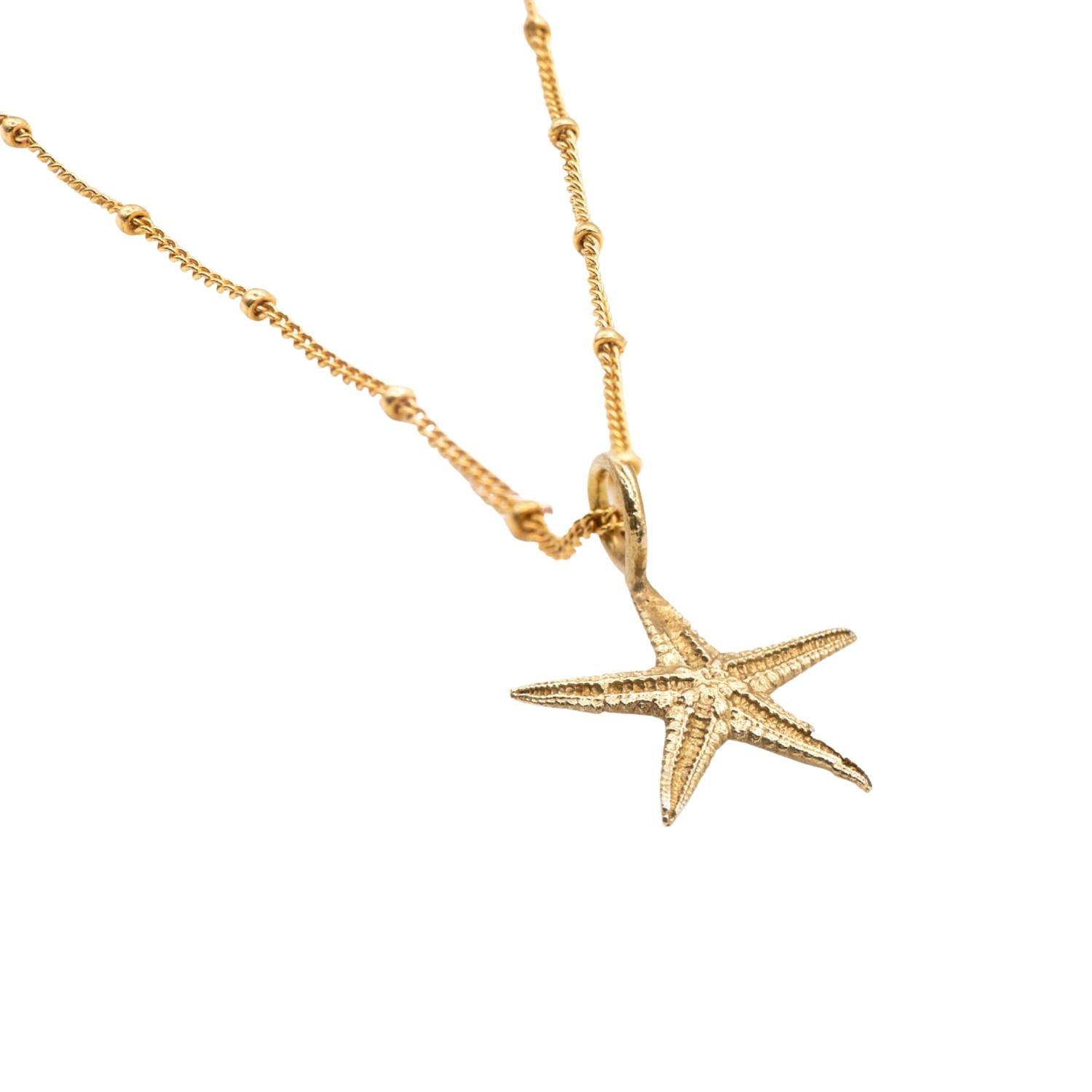 Solid Gold Starfish Necklace