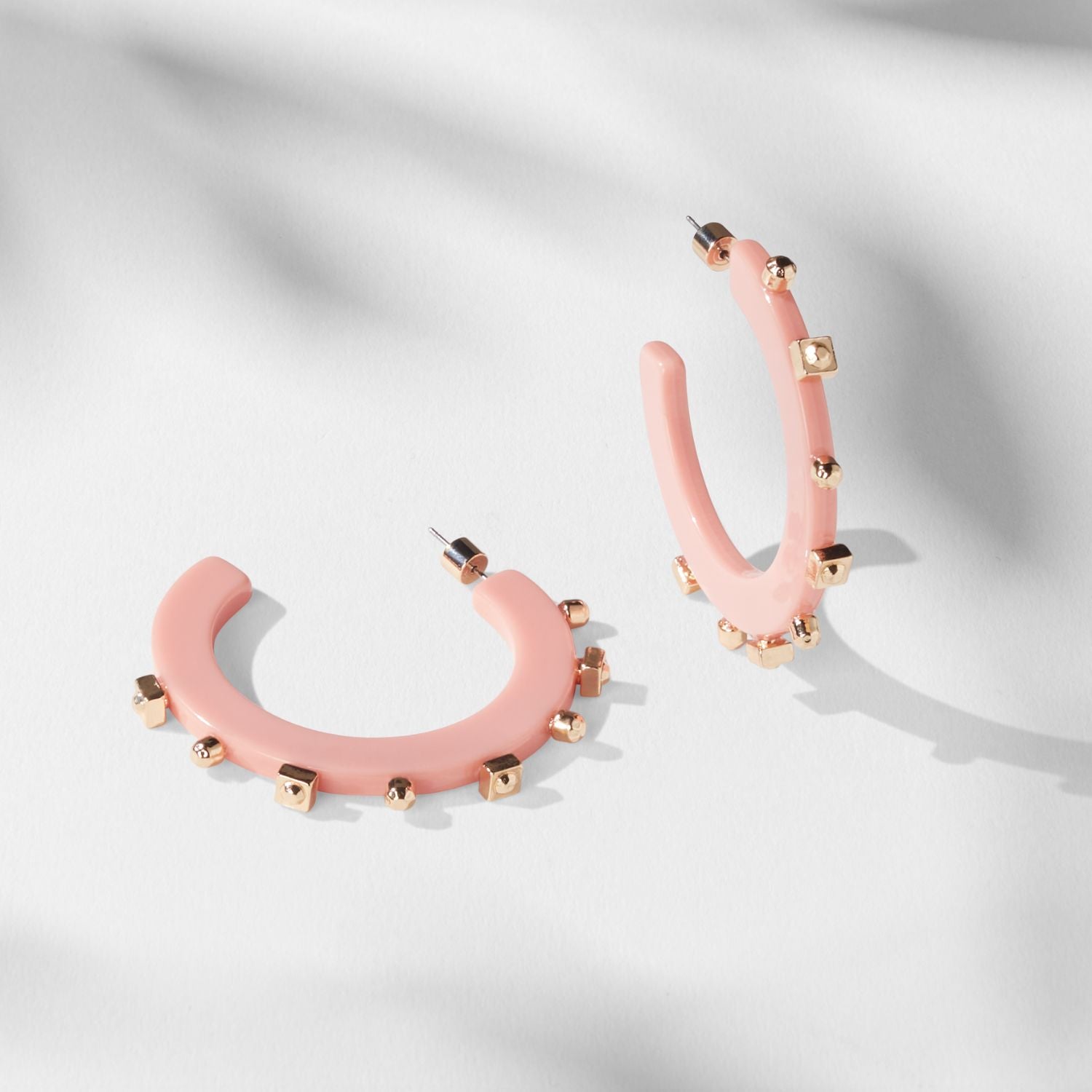 Solid Small Jewel Hoop - Salmon