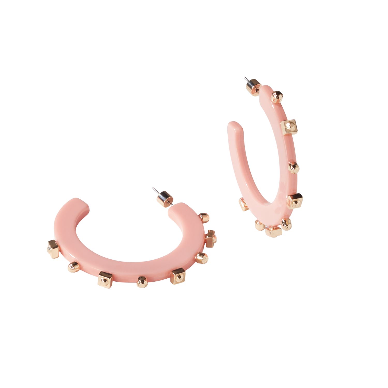 Solid Small Jewel Hoop - Salmon