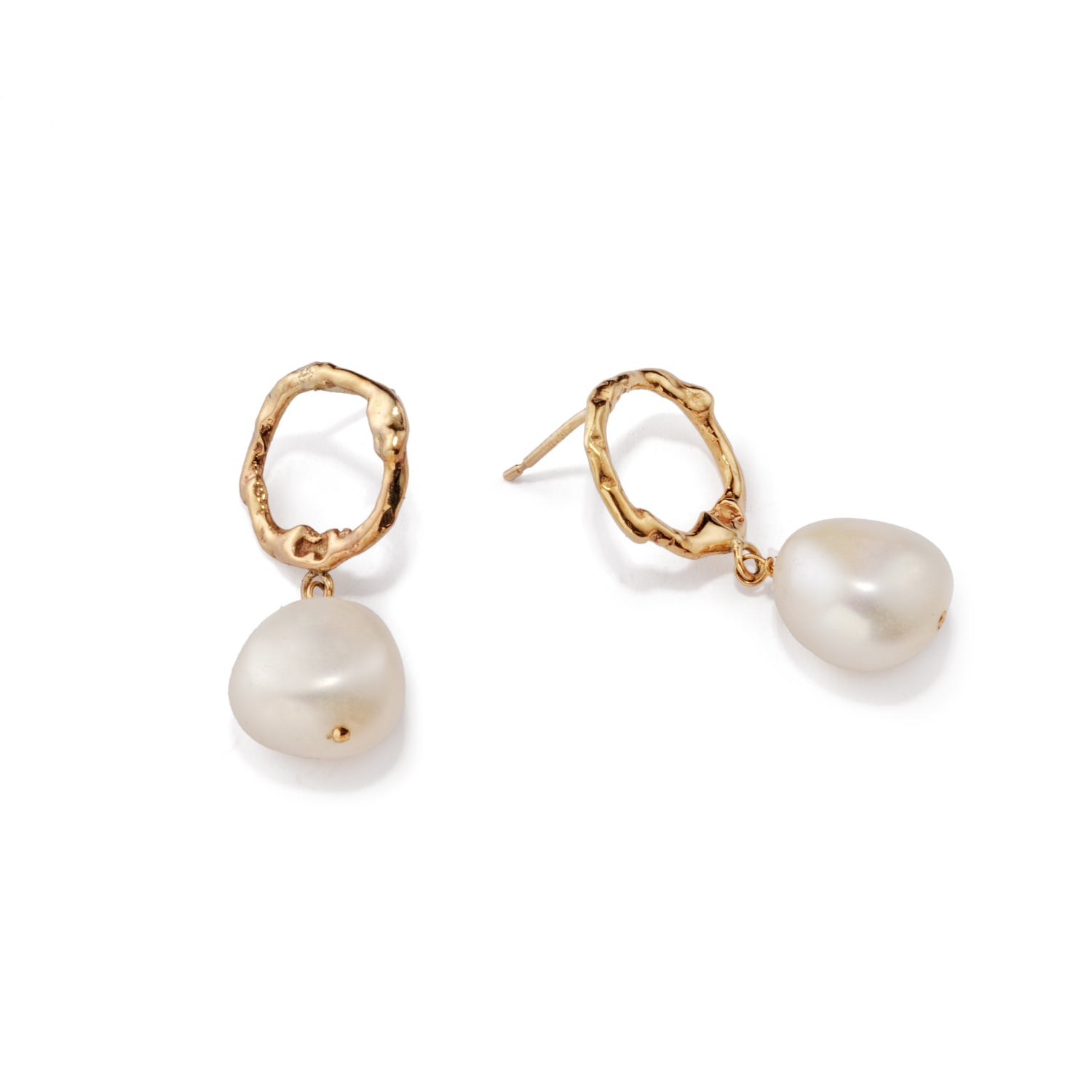 Solid Nine Carat Gold Halo Stud Earrings With Drop Pearl
