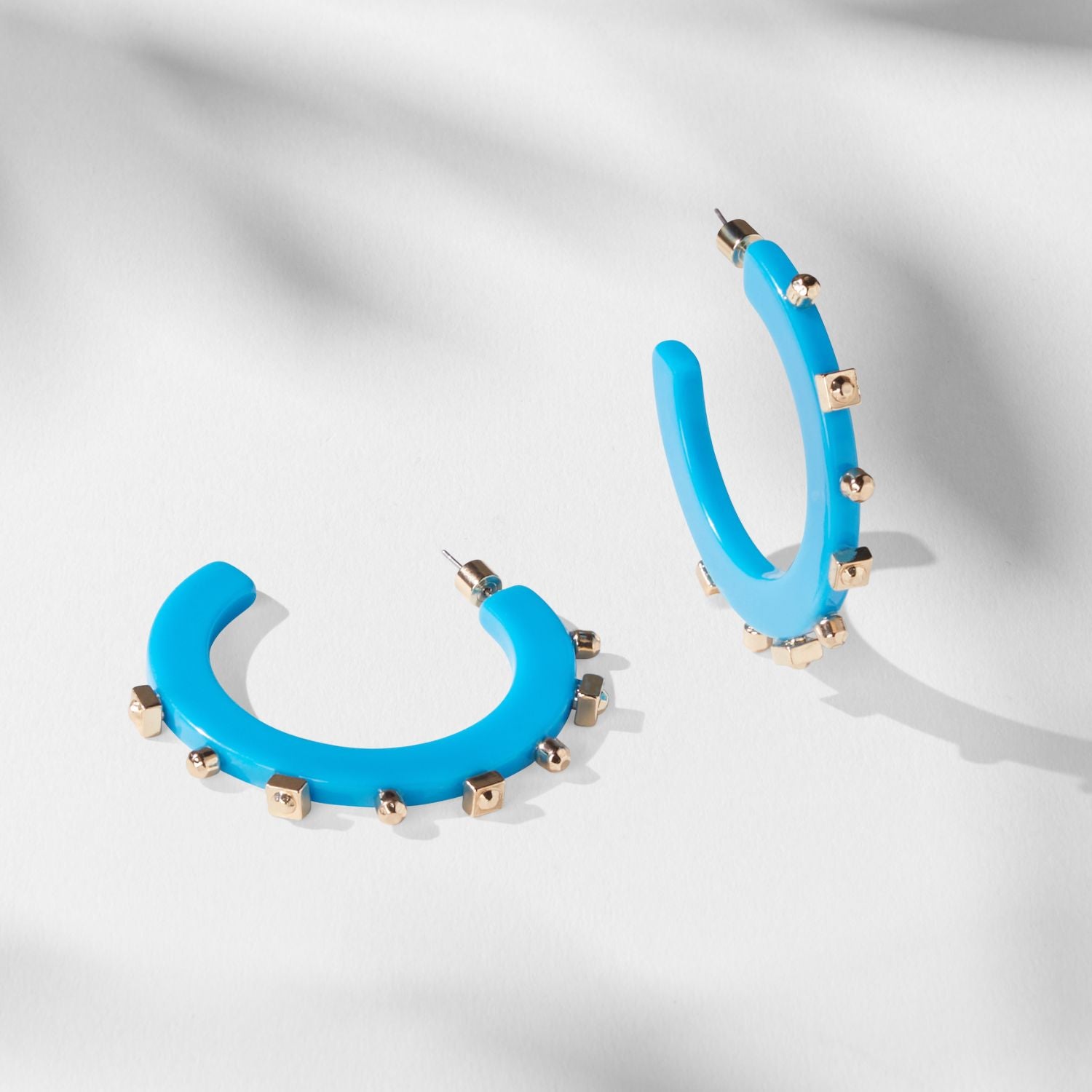 Solid Small Jewel Hoop - Capri Blue