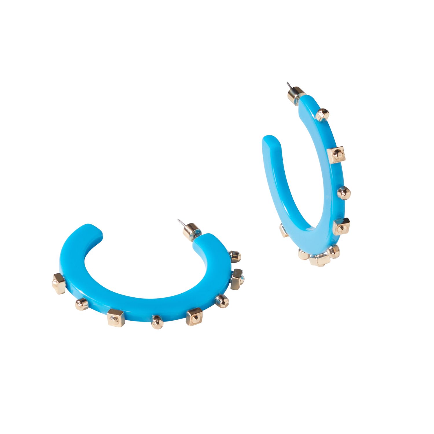 Solid Small Jewel Hoop - Capri Blue