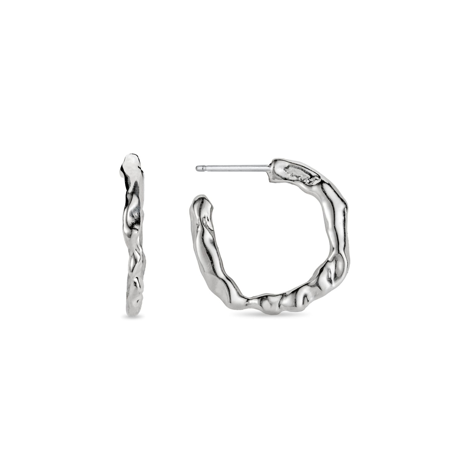Solid Sterling Silver Hoop Earrings - Medium