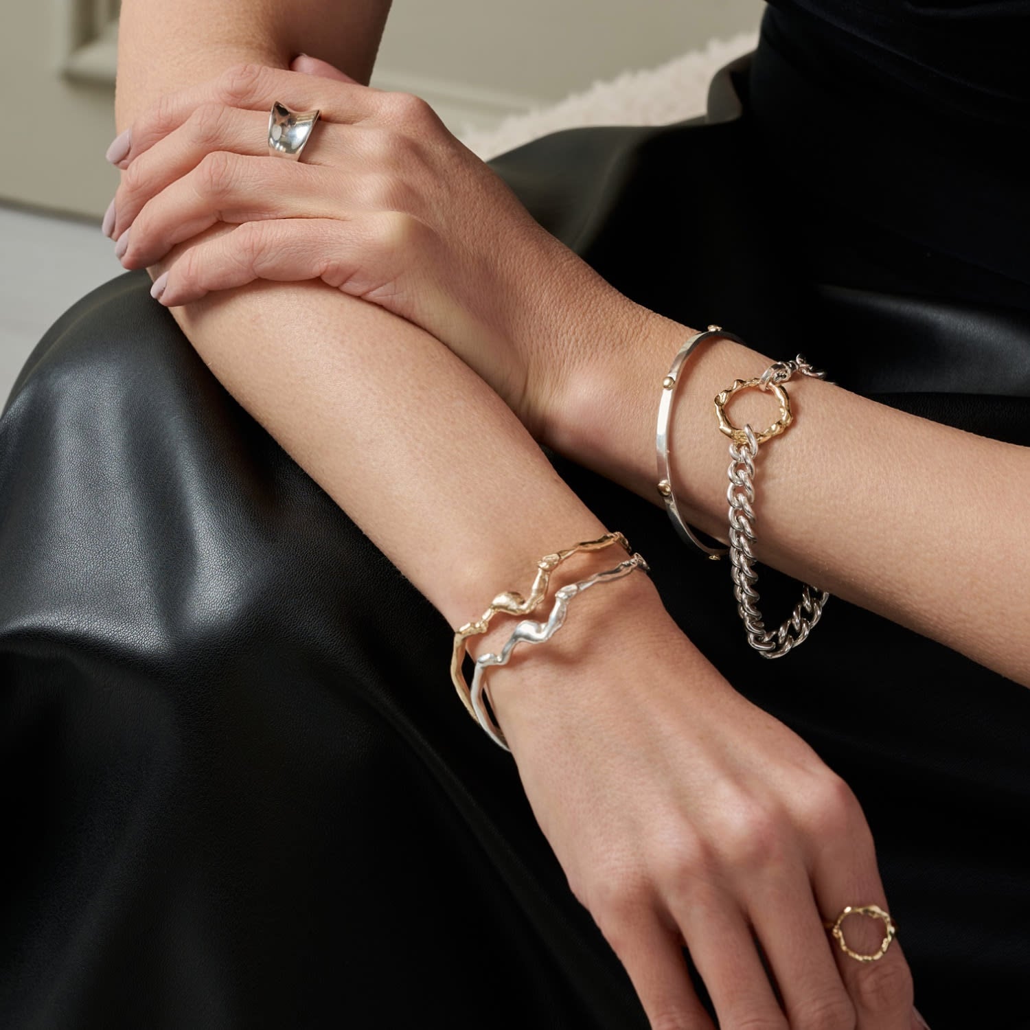 Solid Sterling Silver Wiggle Bangle