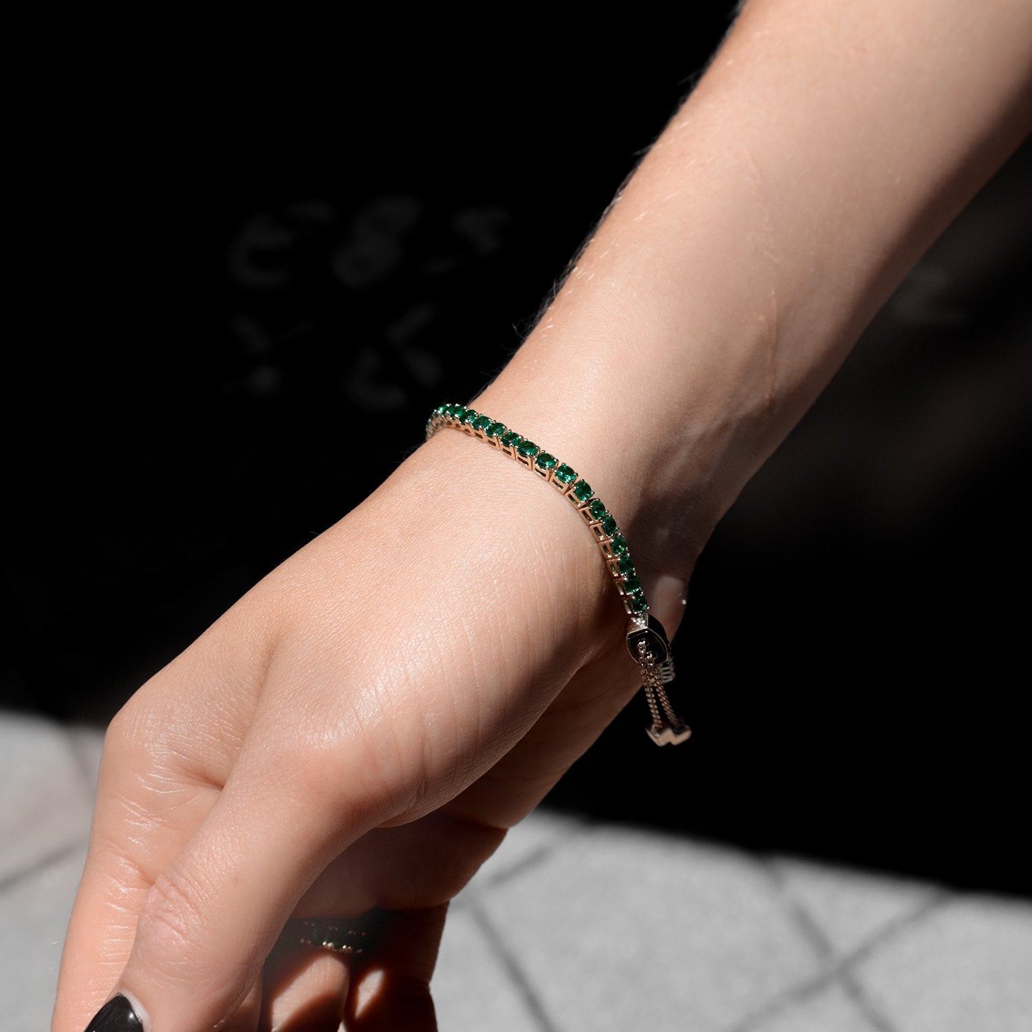 Passion Bracelet With Man Made Emeralds In 18K Gold Vermeil