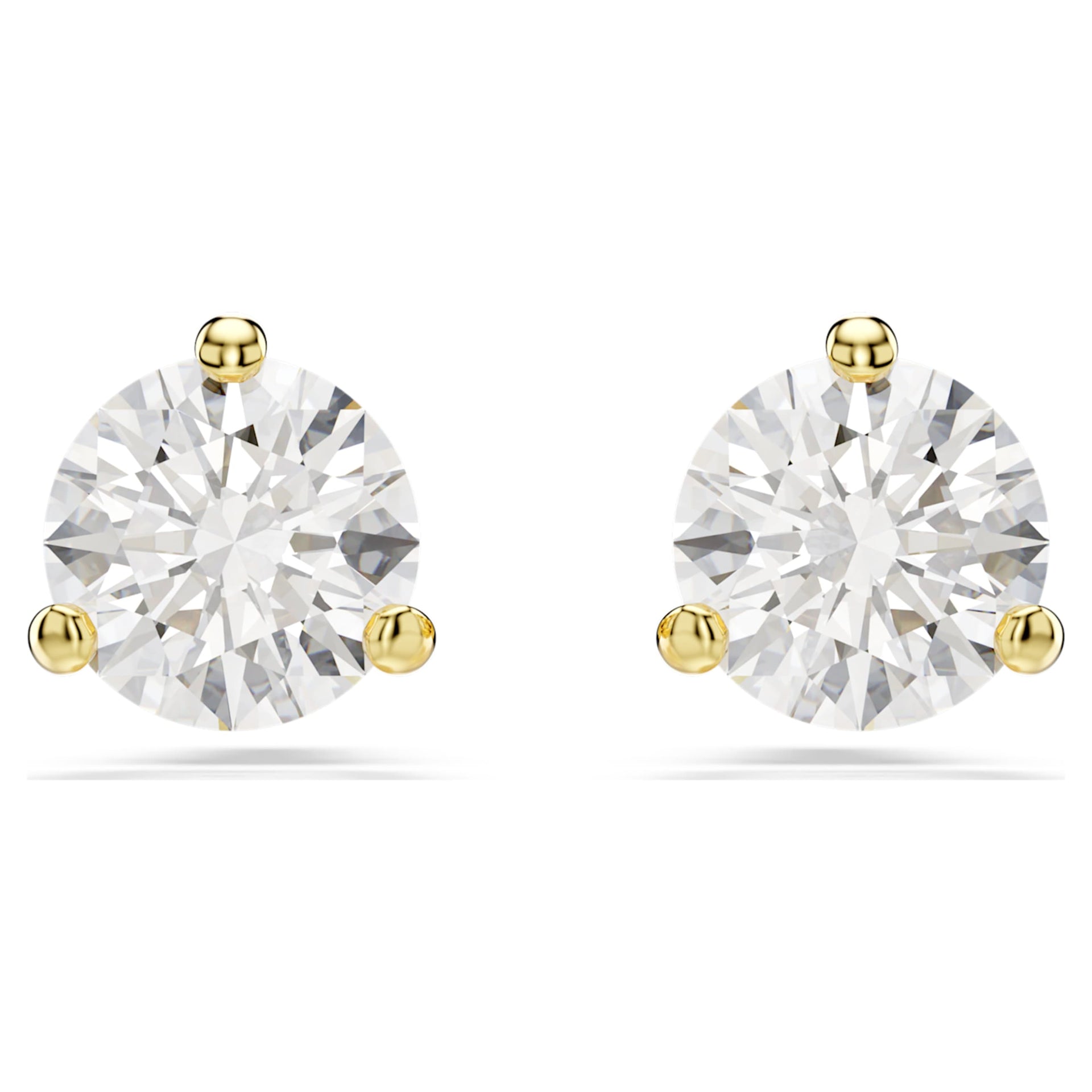 SOLITAIRE STUD EARRINGS ROUND CUT WHITE GOLD TONE PLATED